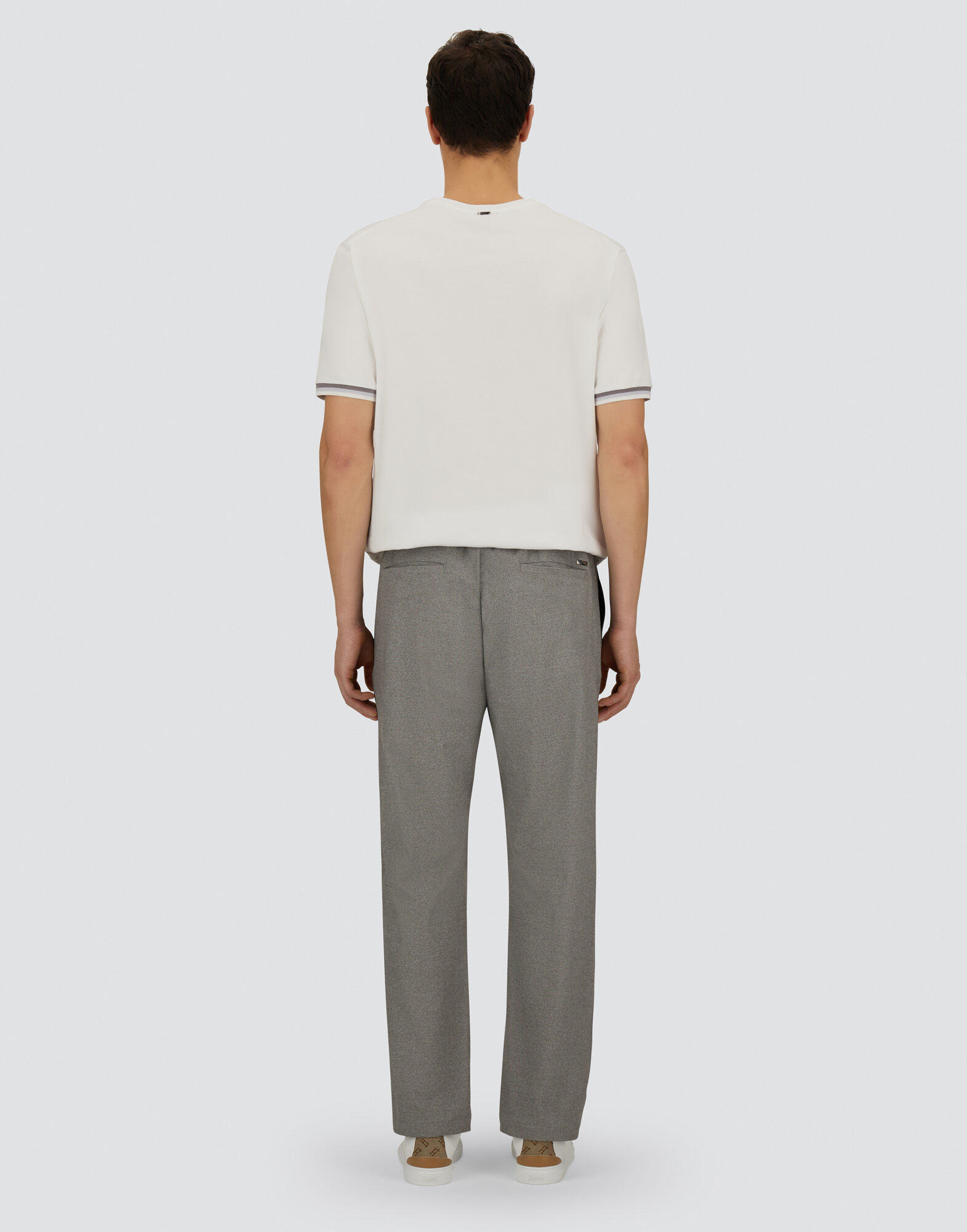 RESORT TROUSERS IN MELANGE SUEDE EFFECT