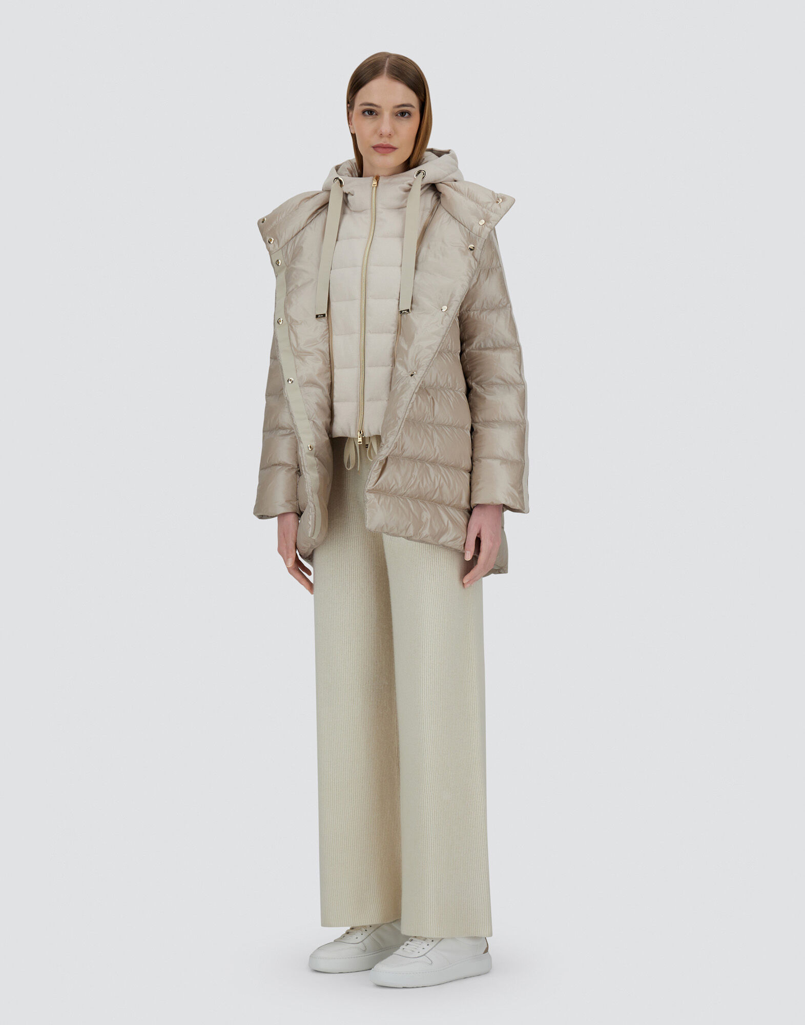 A-SHAPE JACKET IN NYLON ULTRALIGHT, CASHMERE AND SILK