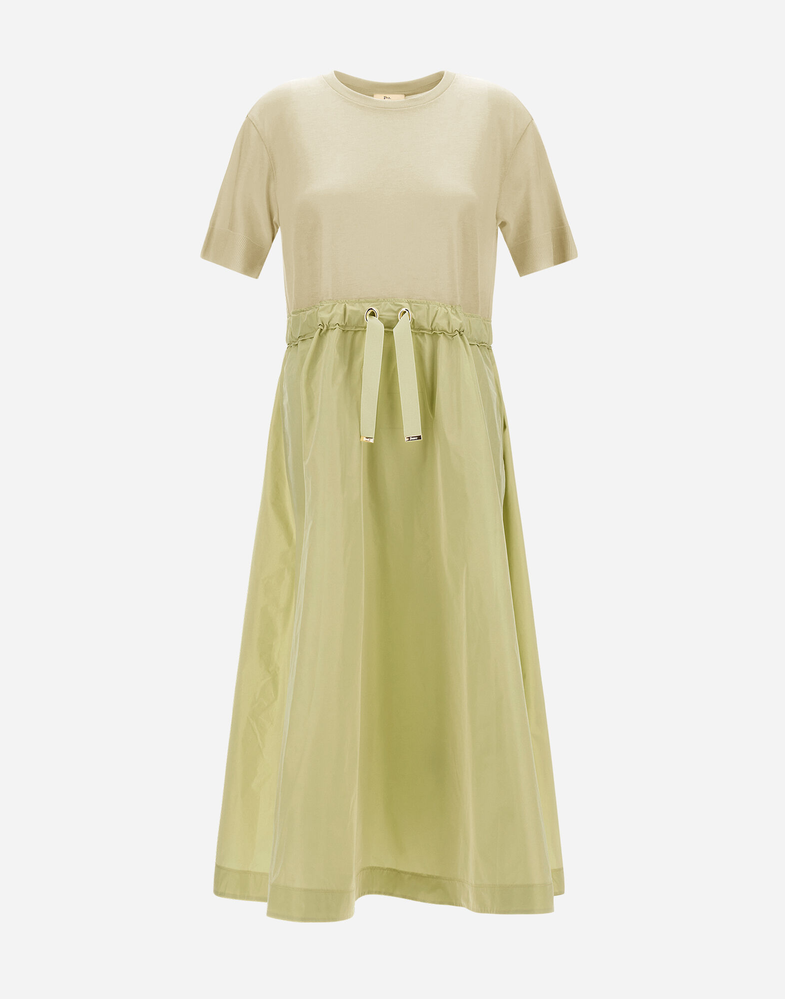 DRESS IN GLAM KNIT EFFECT AND TECHNO TAFFETA
