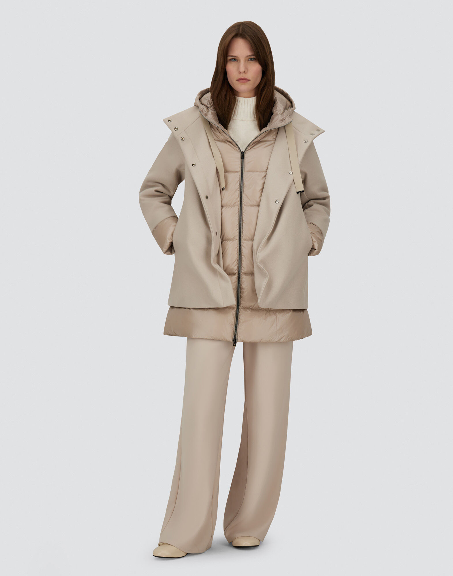 A-SHAPE JACKET IN ECOWOOL AND NYLON ULTRALIGHT