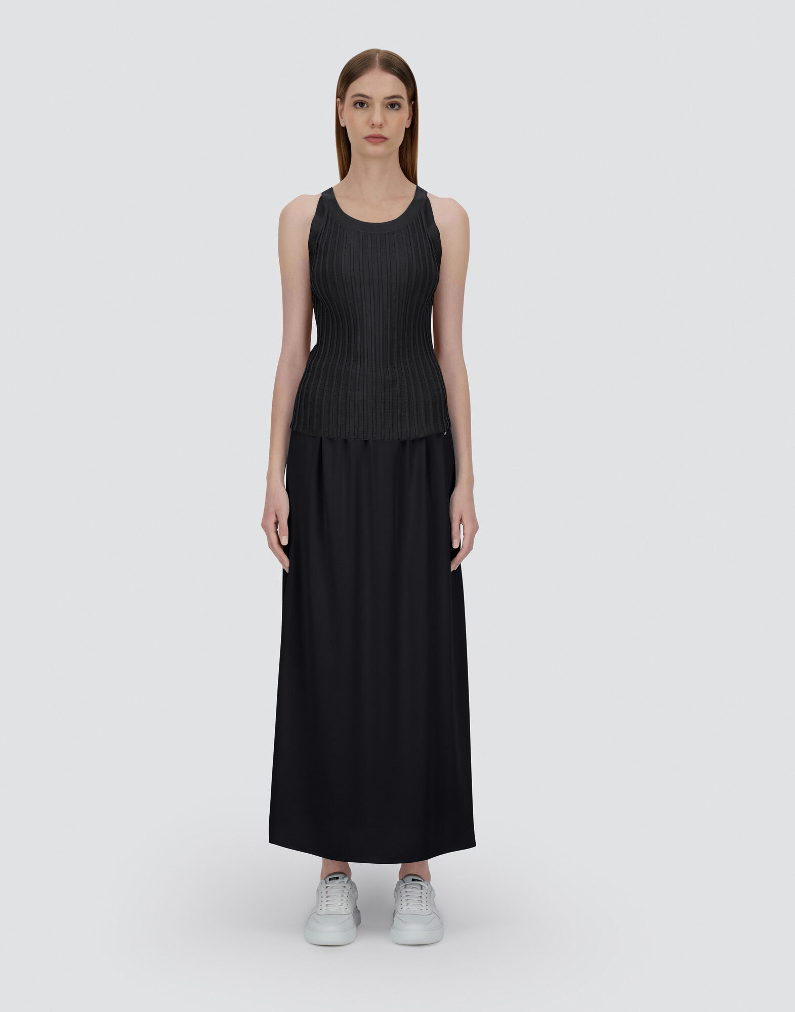 TANK?TOP IN SHINY VISCOSE RIB
