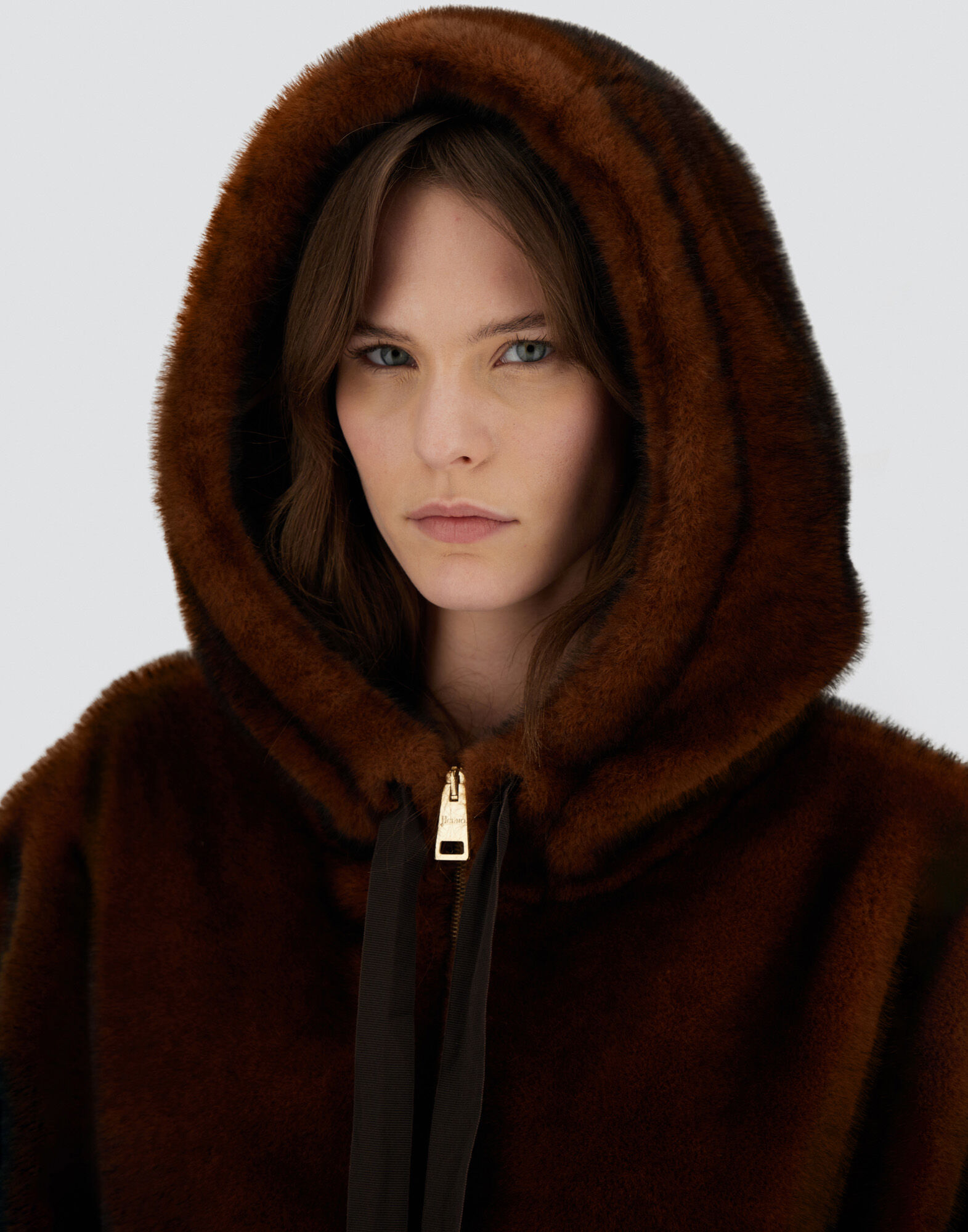 BOMBER JACKET IN MELANGE ALTERNATIVE MINK FUR