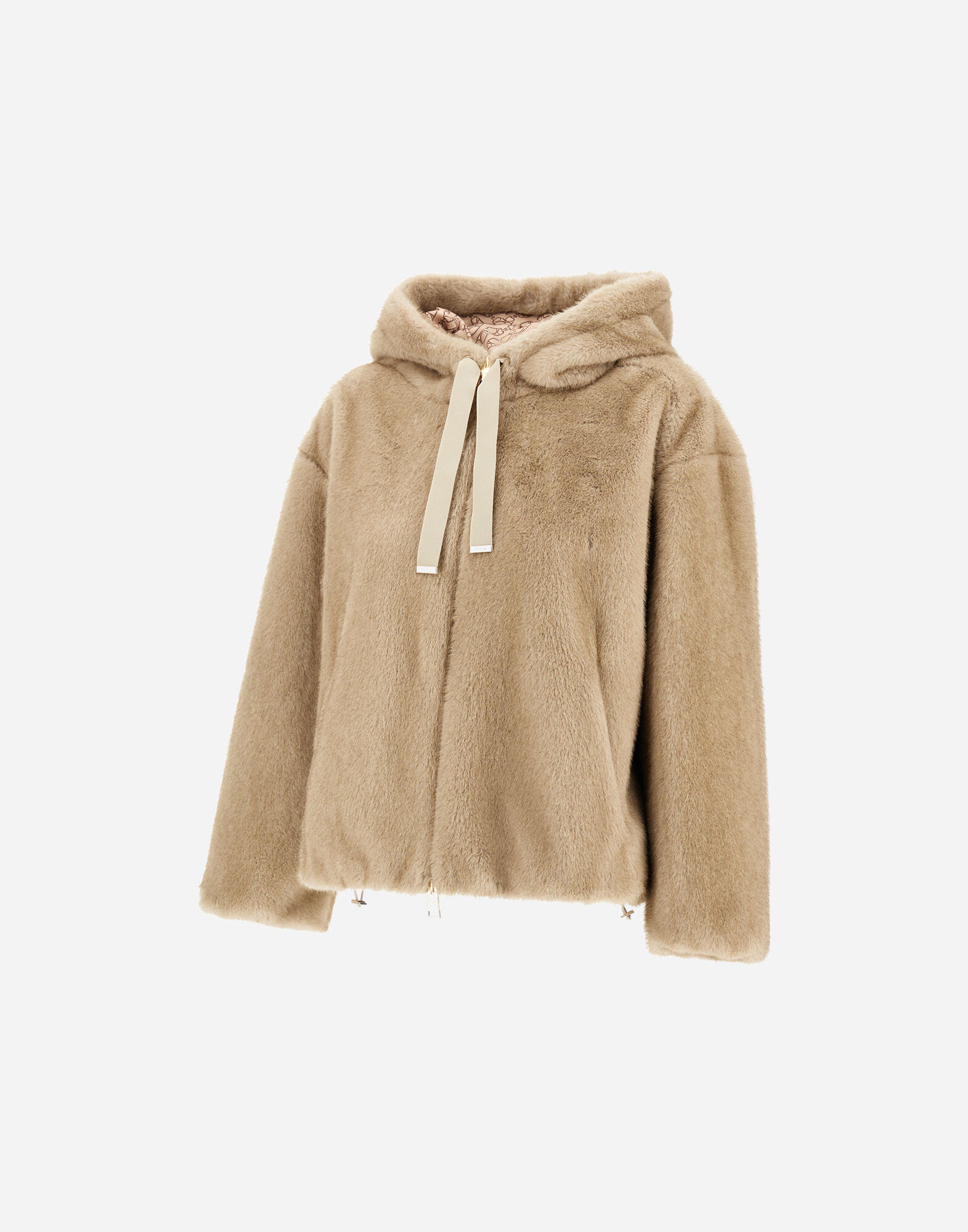 BOMBER JACKET IN MELANGE ALTERNATIVE MINK FUR