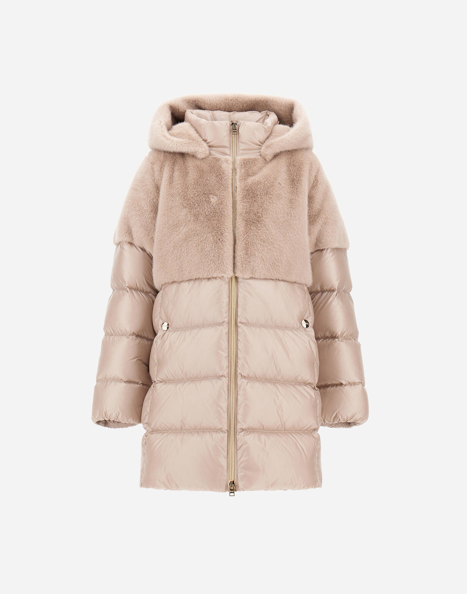 A-SHAPE JACKET IN NYLON ULTRALIGHT AND LADY ALTERNATIVE FUR