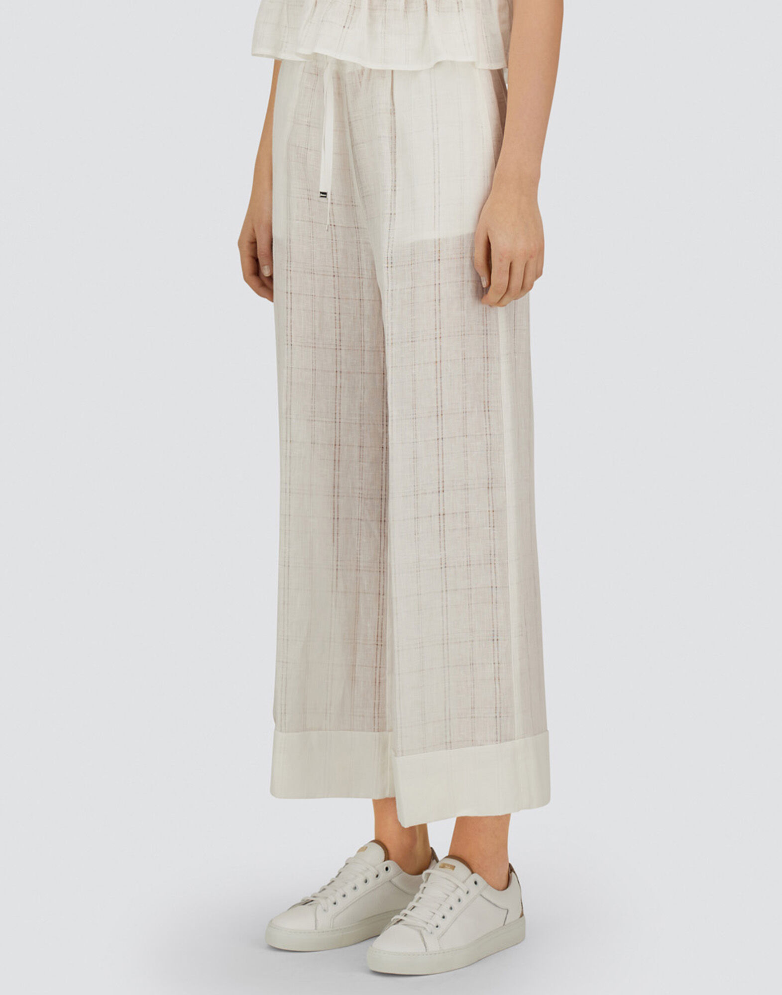 RESORT TROUSERS IN CHECK LINEN