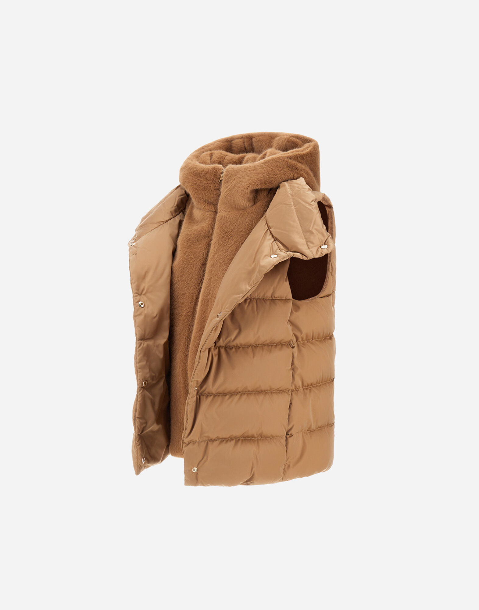 VEST IN SATIN AND LADY ALTERNATIVE FUR