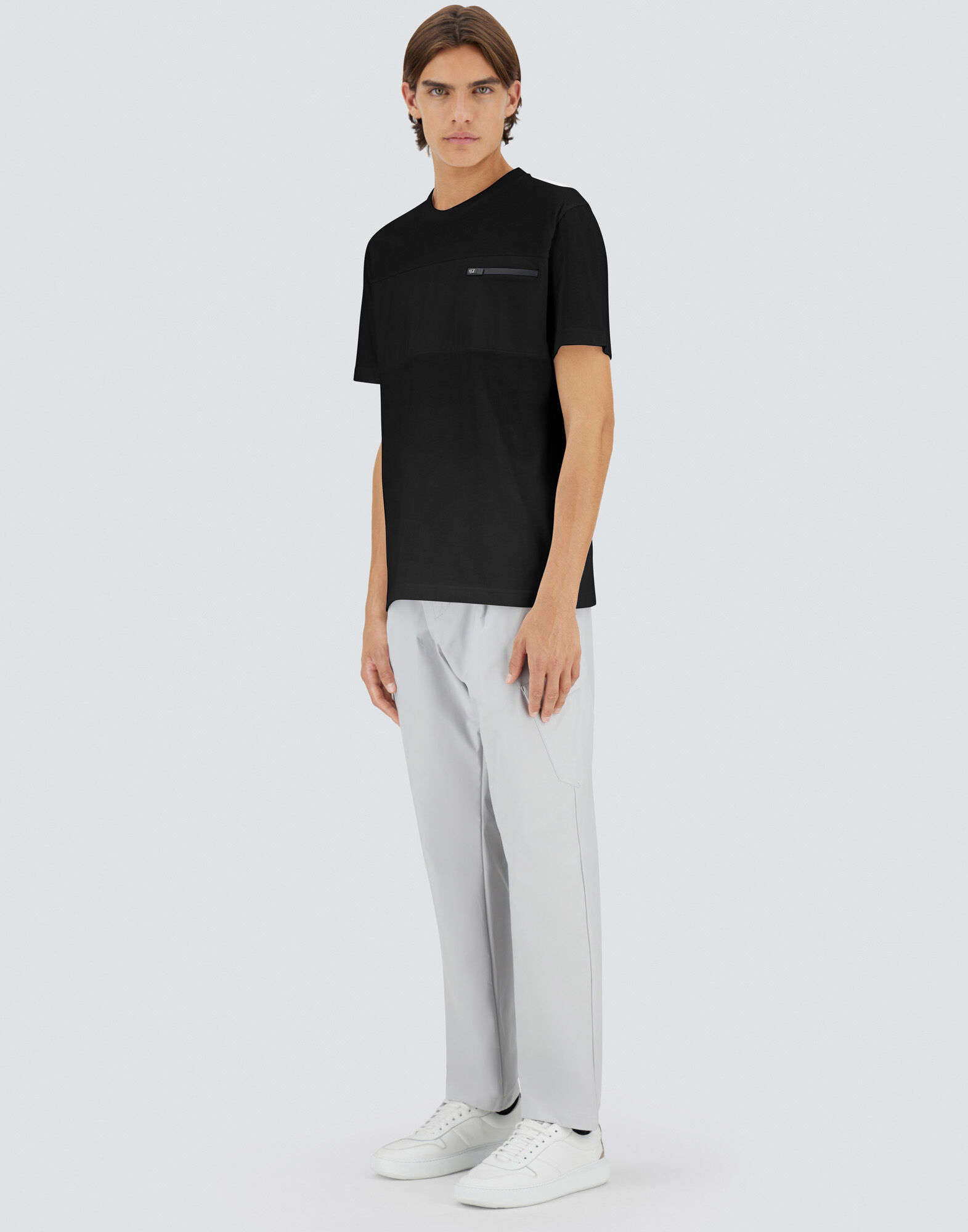COMPACT JERSEY AND NYLON MAESTRO SWEATSHIRT