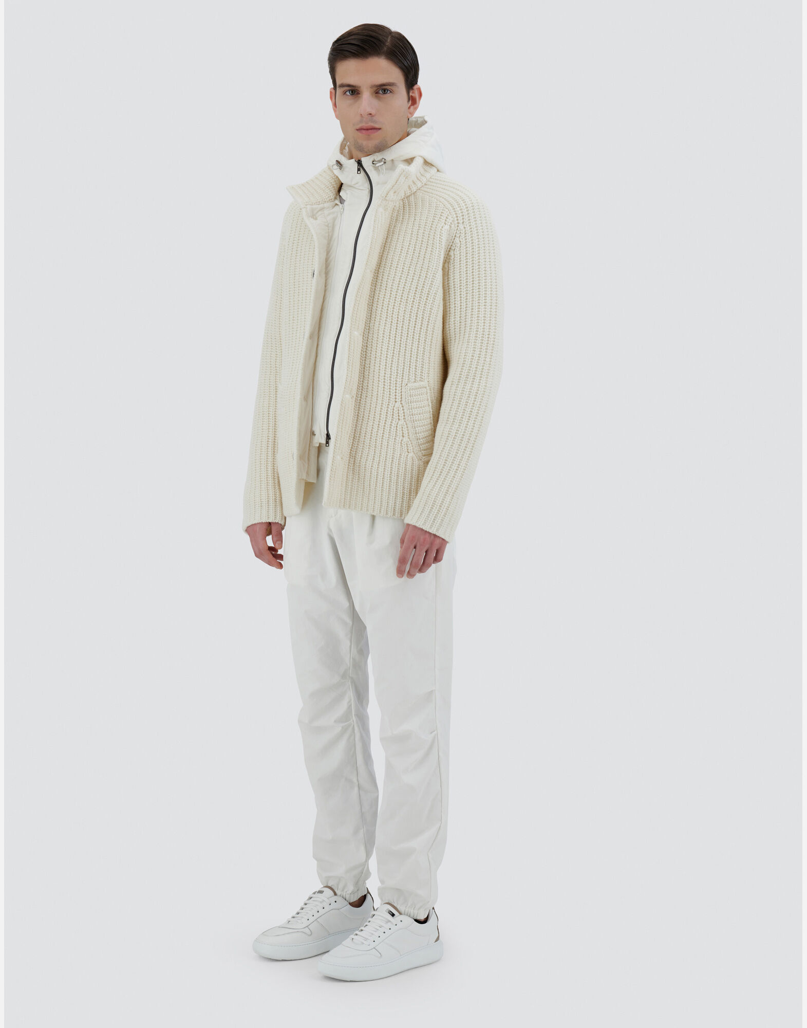 CARDIGAN IN COB STITCH WOOL