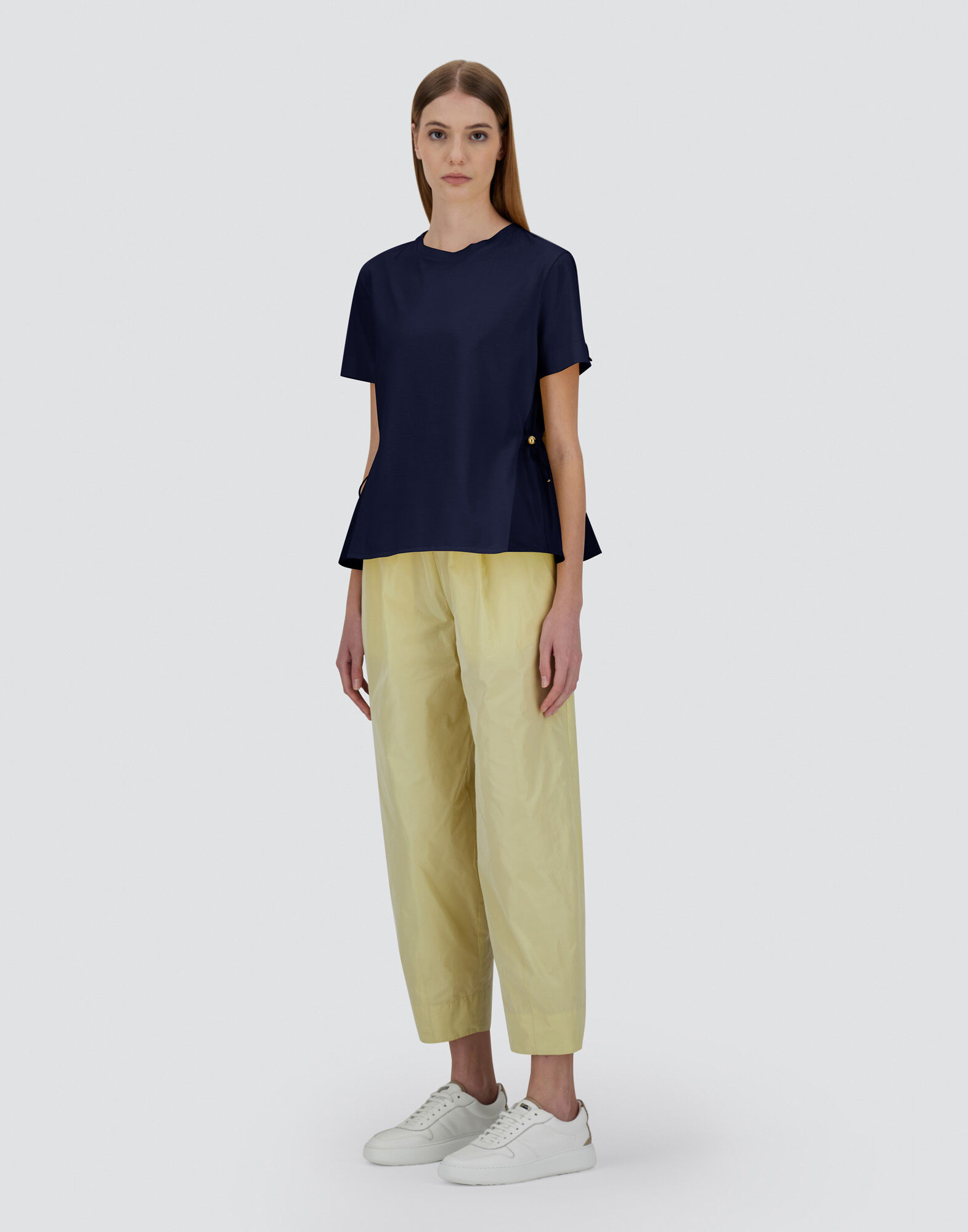 T-SHIRT IN CHIC COTTON JERSEY AND NEW TECHNO TAFFETA