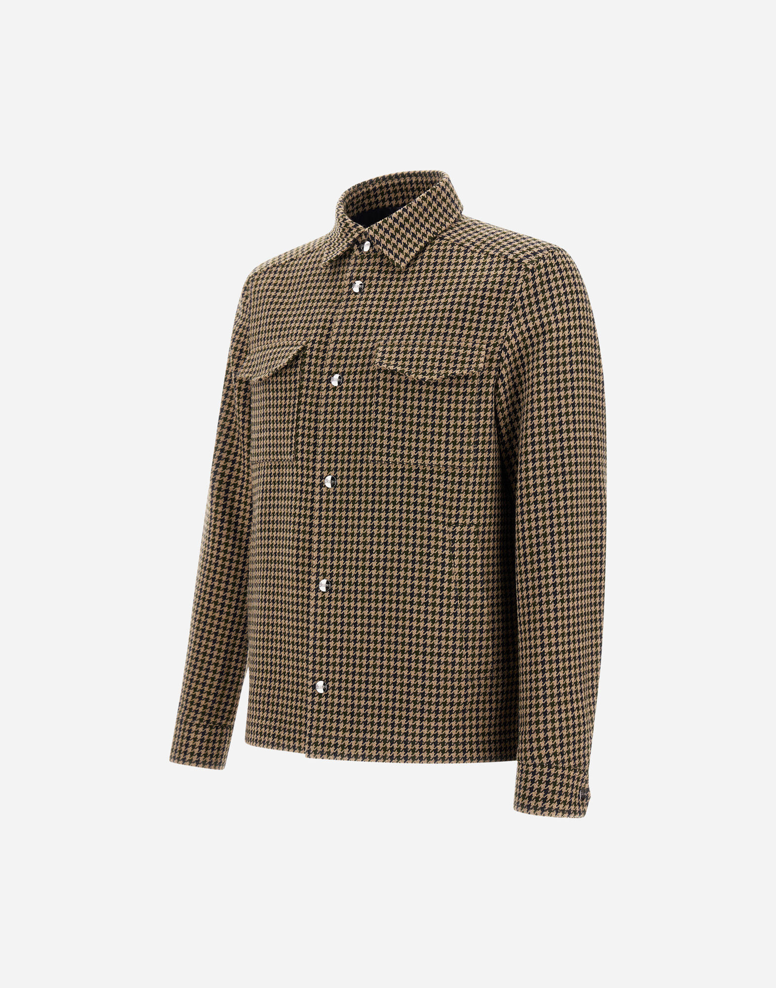 SHACKET IN HOUNDSTOOTH WOOL AND COTTON