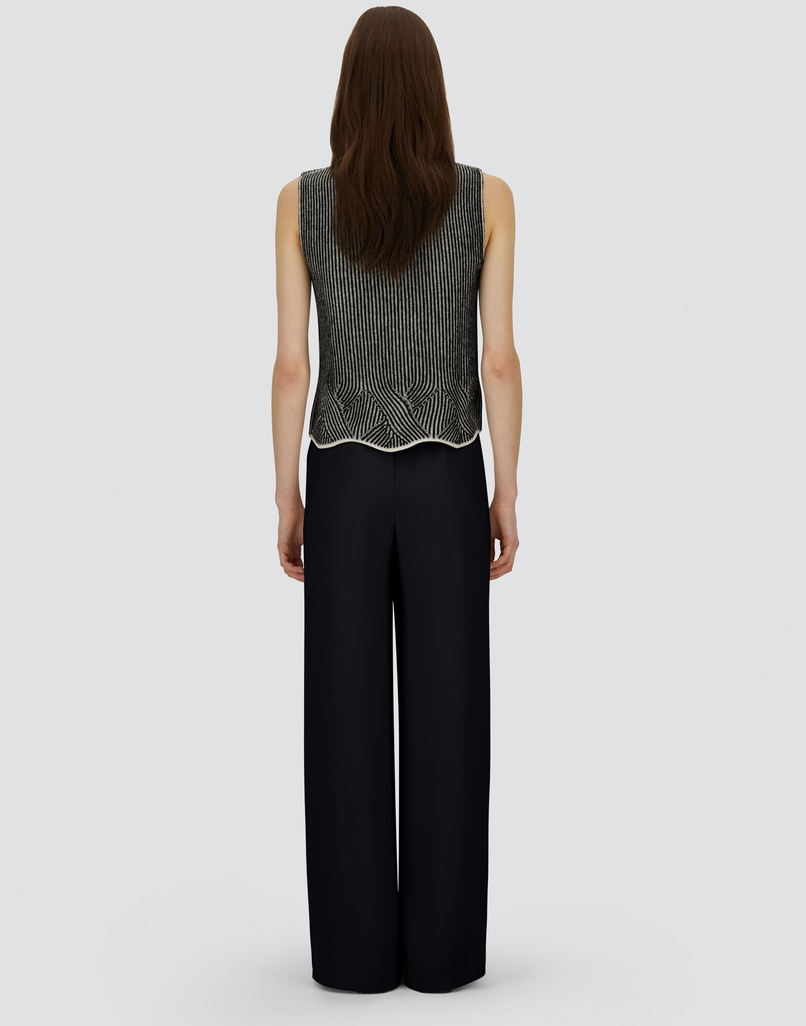 VEST IN TWO-TONE VANIS WOOL