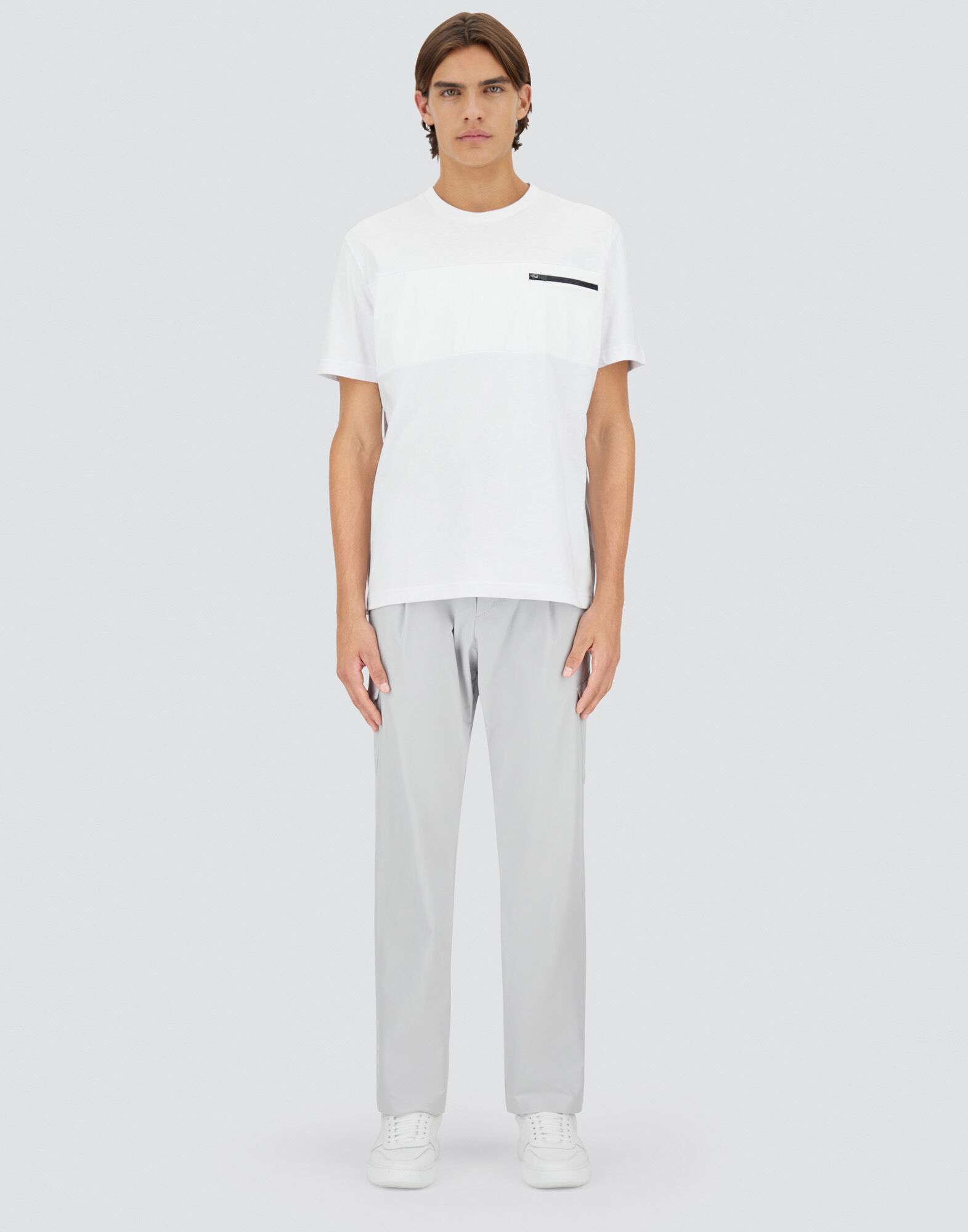 COMPACT JERSEY AND NYLON MAESTRO SWEATSHIRT