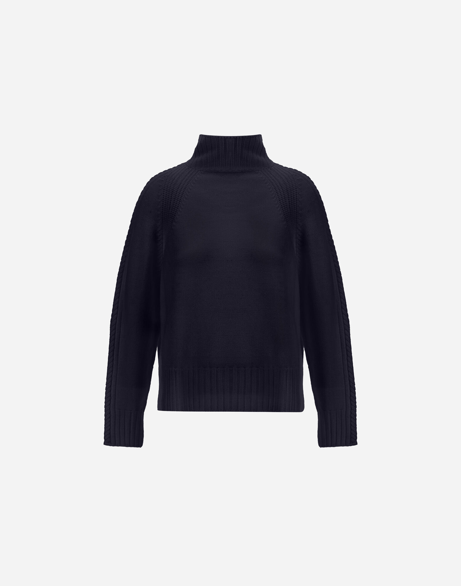 SWEATER IN RIBBED & BRAIDED MERINO WOOL