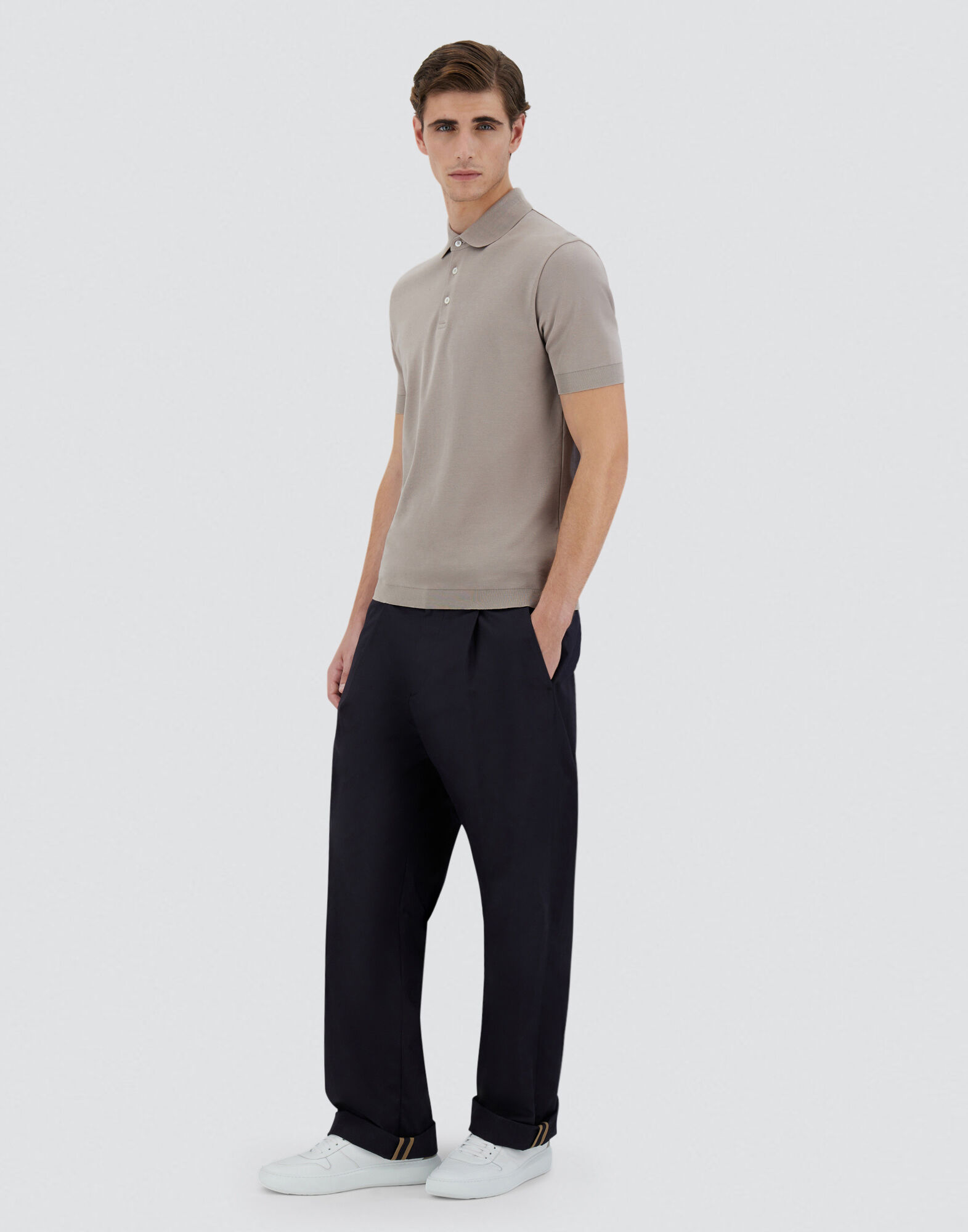 JERSEY KNIT EFFECT POLO SHIRT