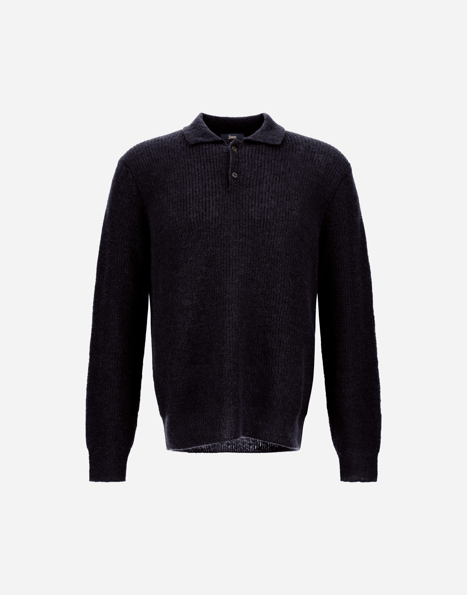 POLO SHIRT IN COB STITCH ALPACA WOOL