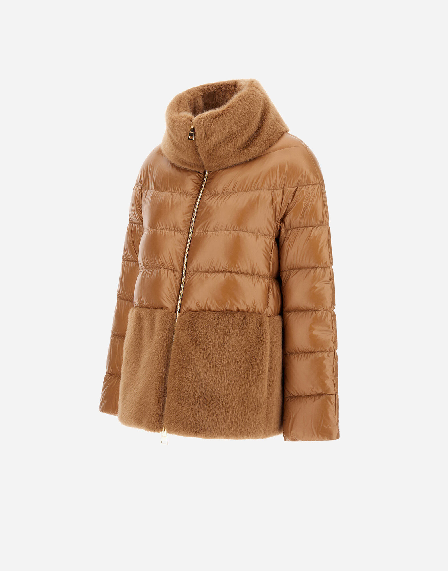 CAPE IN NYLON ULTRALIGHT AND LADY ALTERNATIVE FUR