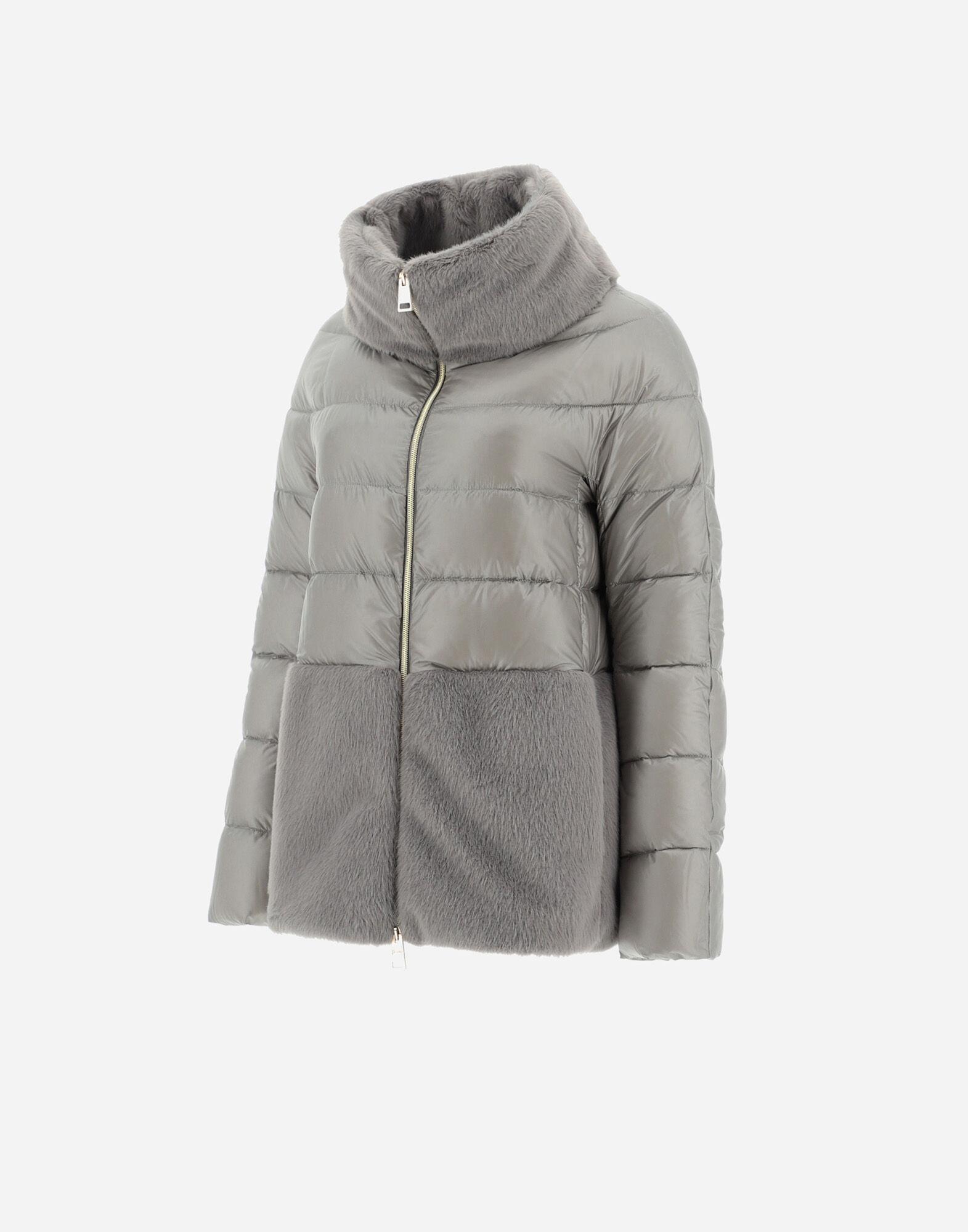CAPE IN NYLON ULTRALIGHT AND LADY ALTERNATIVE FUR