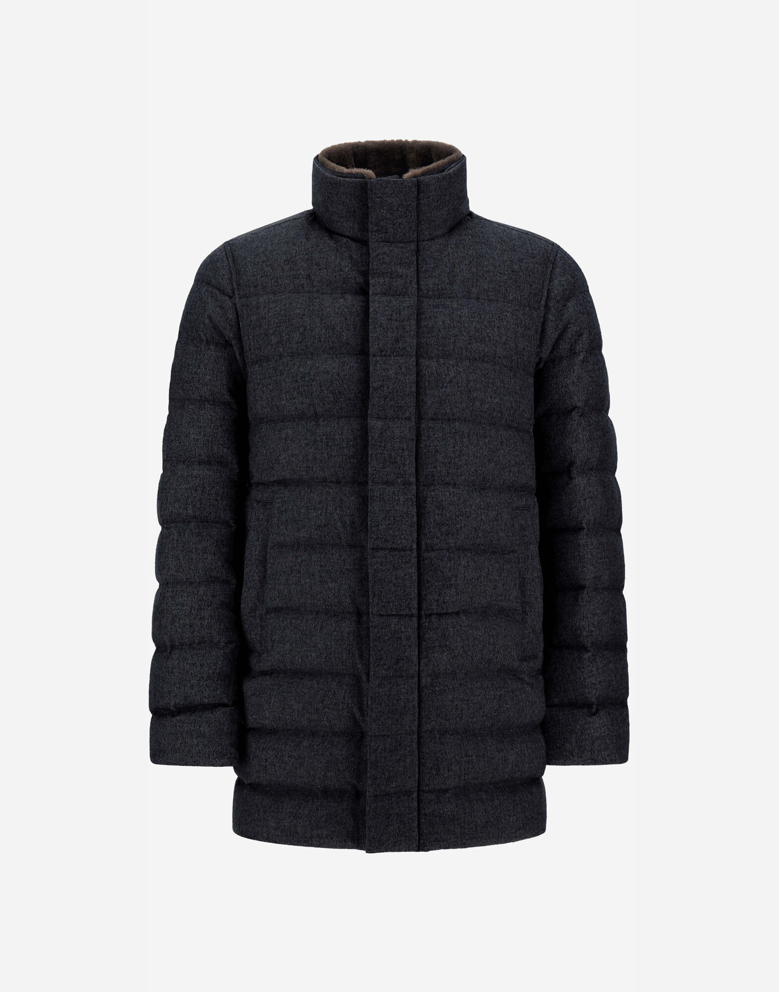 CARCOAT IN CASHMERE, SILK AND MONOGRAM