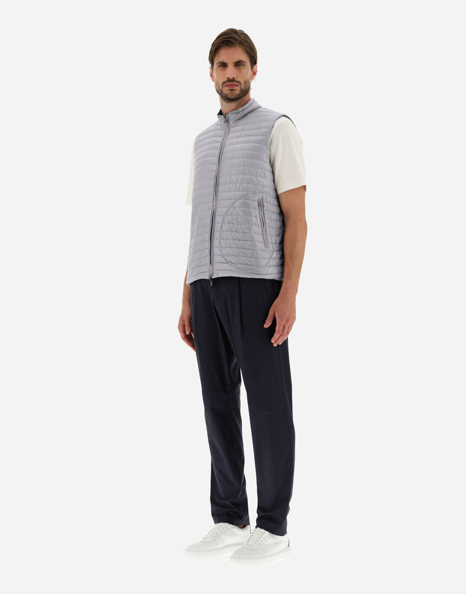 REVERSIBLE TWO-TONE WAISTCOAT IN NYLON ULTRALIGHT