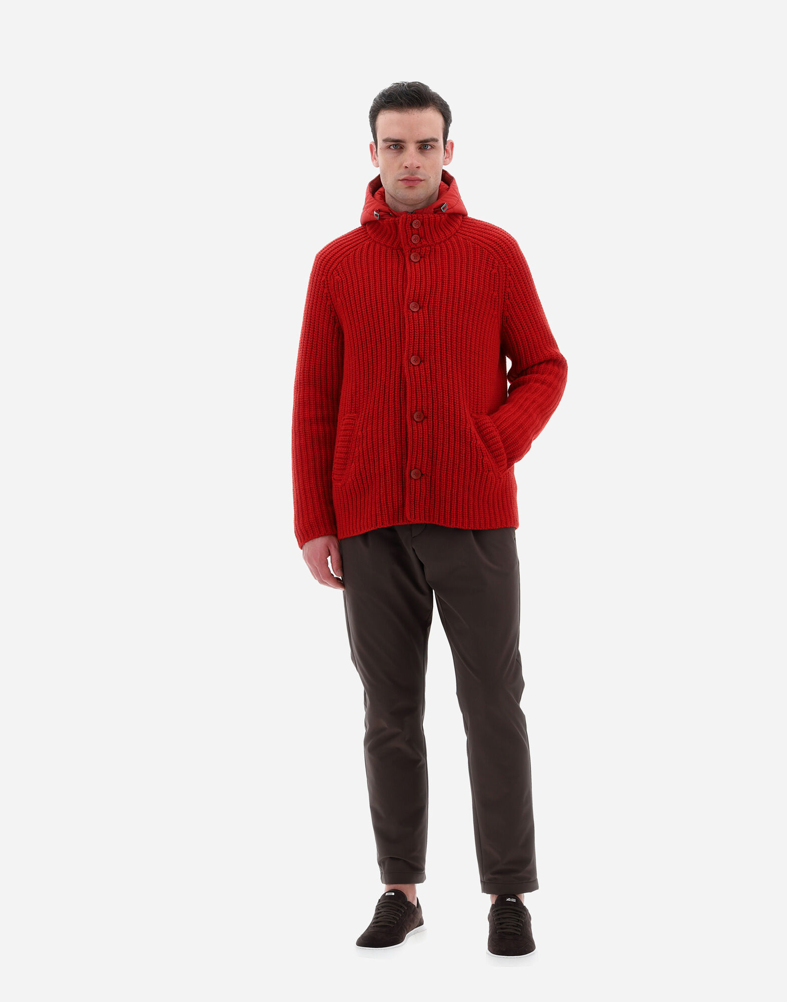 CARDIGAN IN COB STITCH WOOL