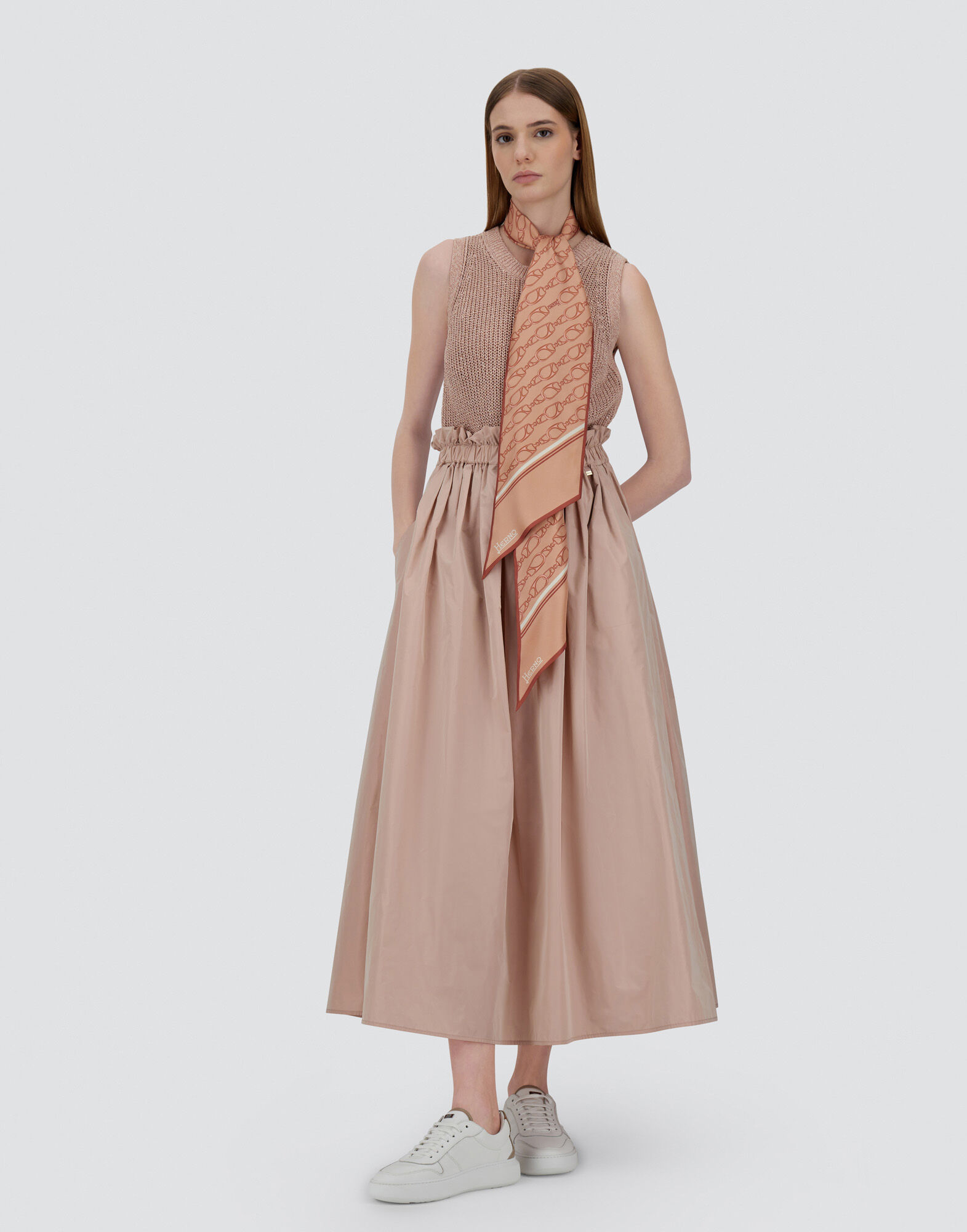 NEW TECHNO TAFFETA SKIRT