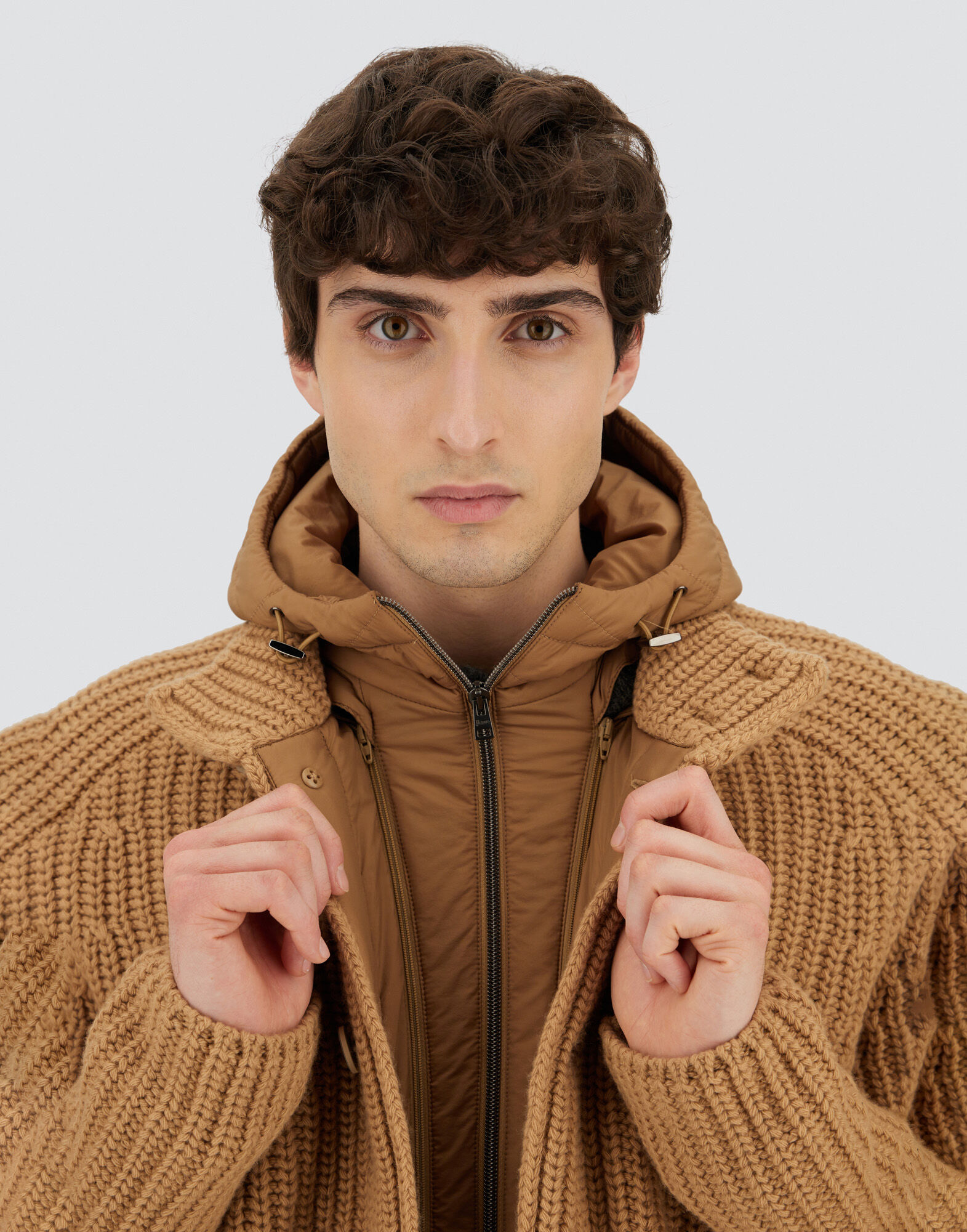 CARDIGAN IN COB STITCH WOOL