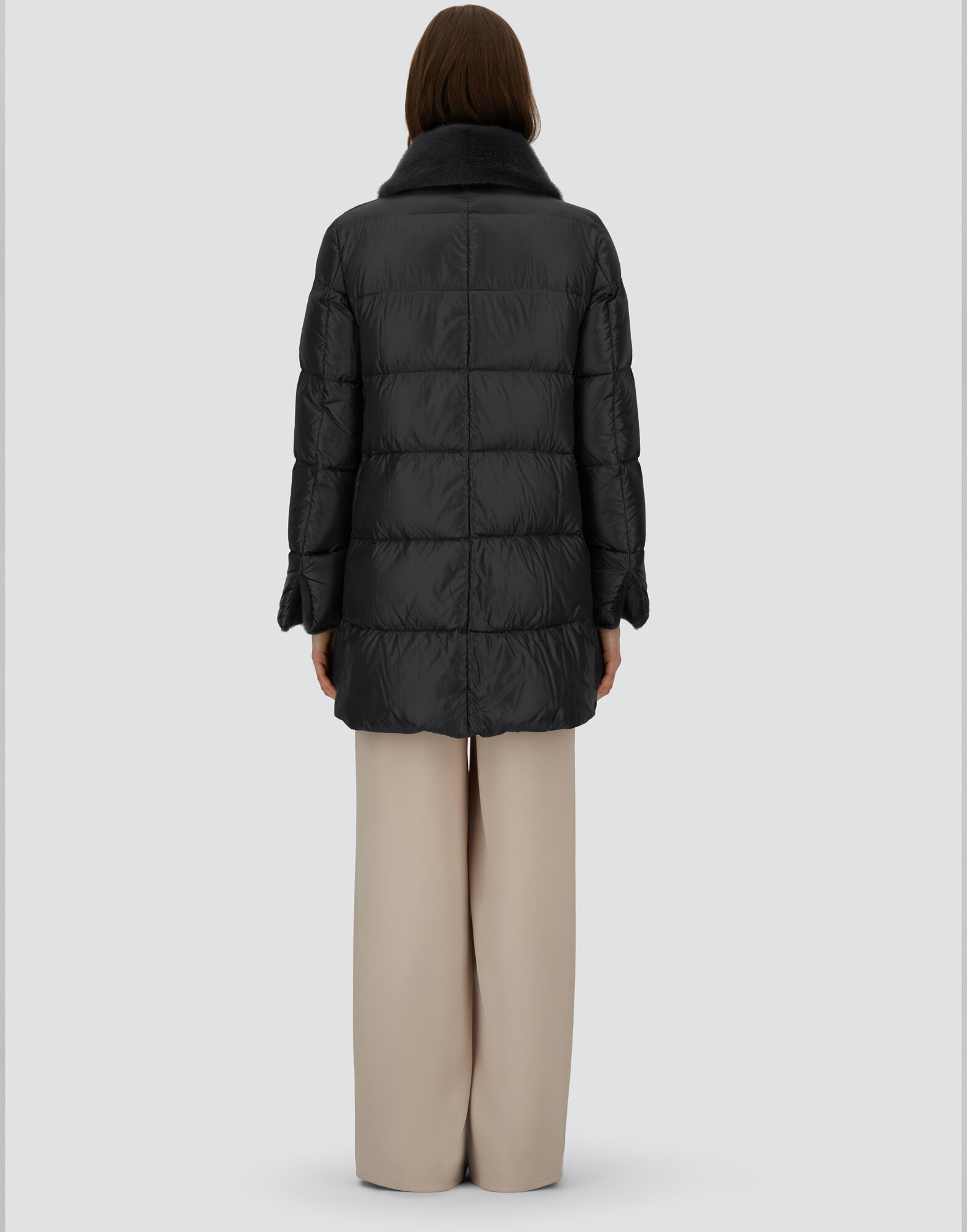 A-SHAPE JACKET IN NYLON ULTRALIGHT AND LADY ALTERNATIVE FUR