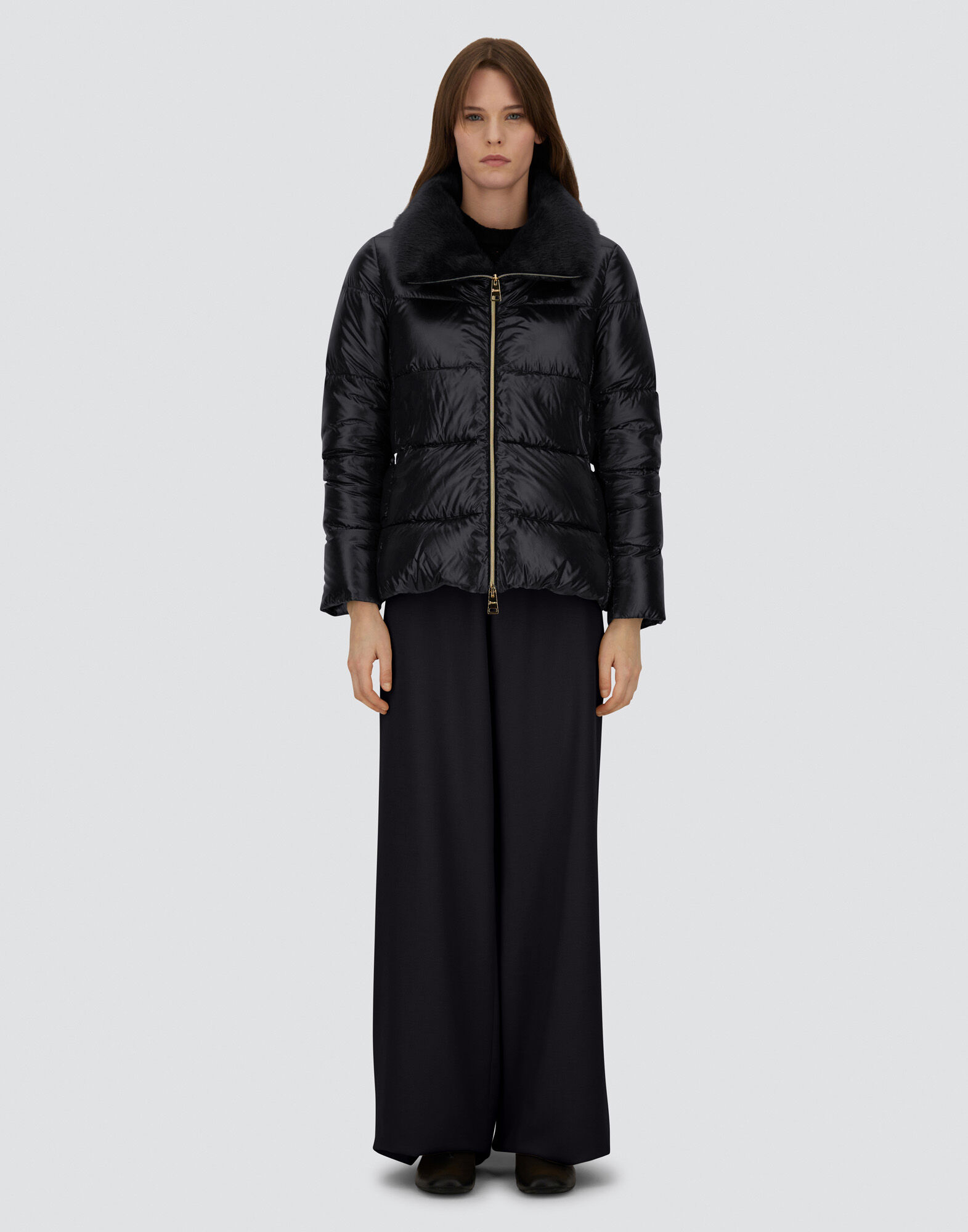 JACKET IN NYLON ULTRALIGHT AND LADY ALTERNATIVE FUR