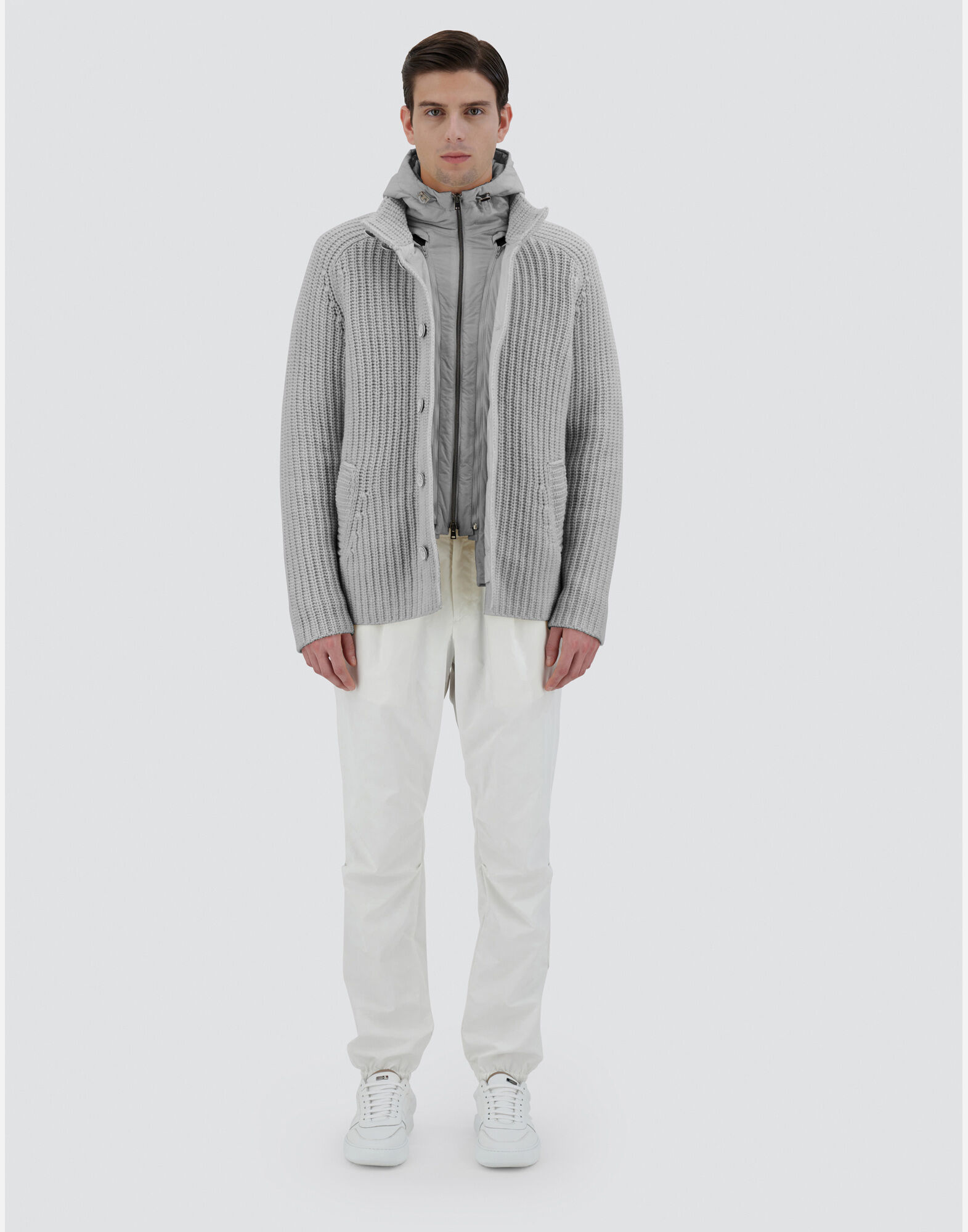 CARDIGAN IN COB STITCH WOOL