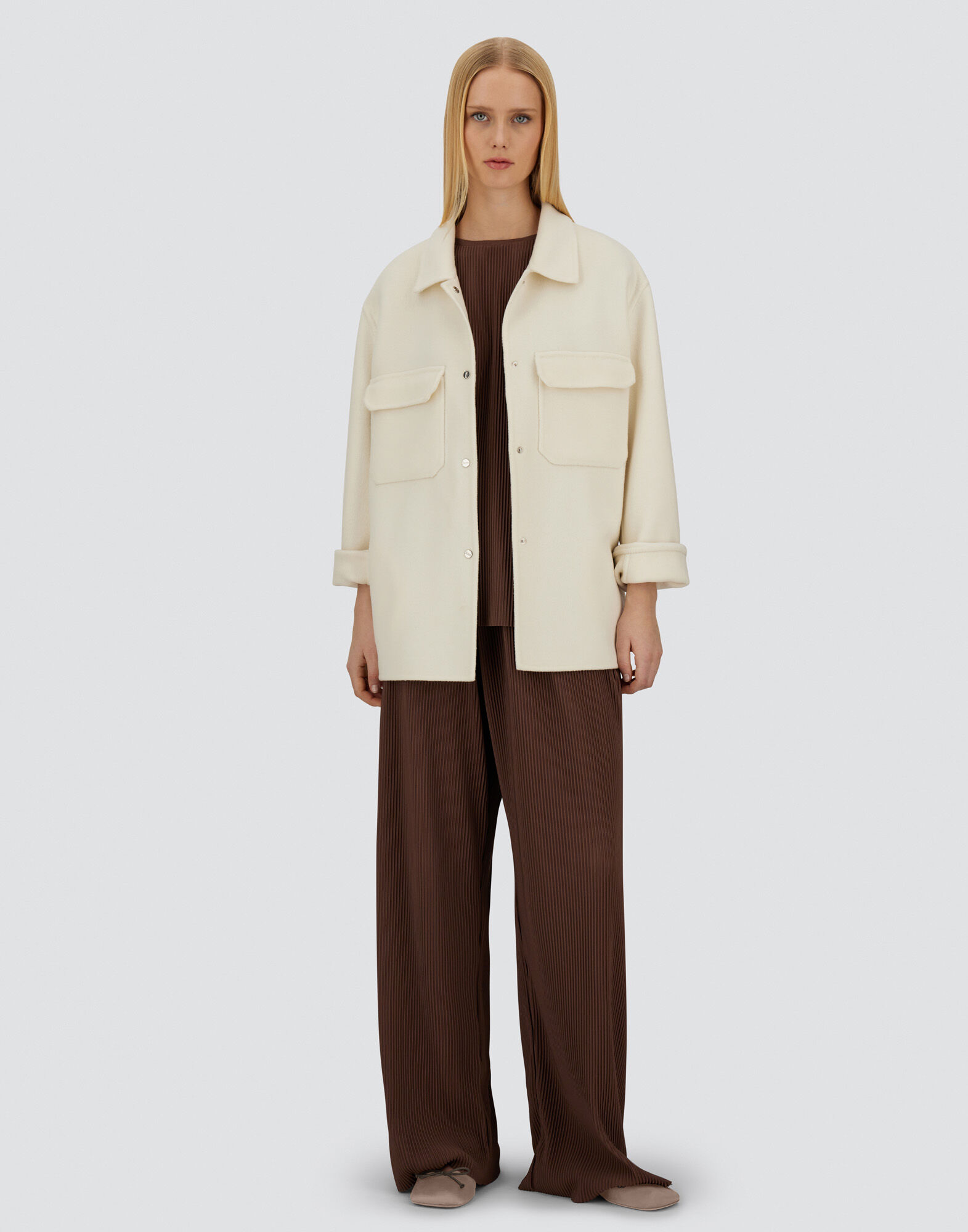 RESORT SHACKET IN DOUBLE FACED PURE WOOL