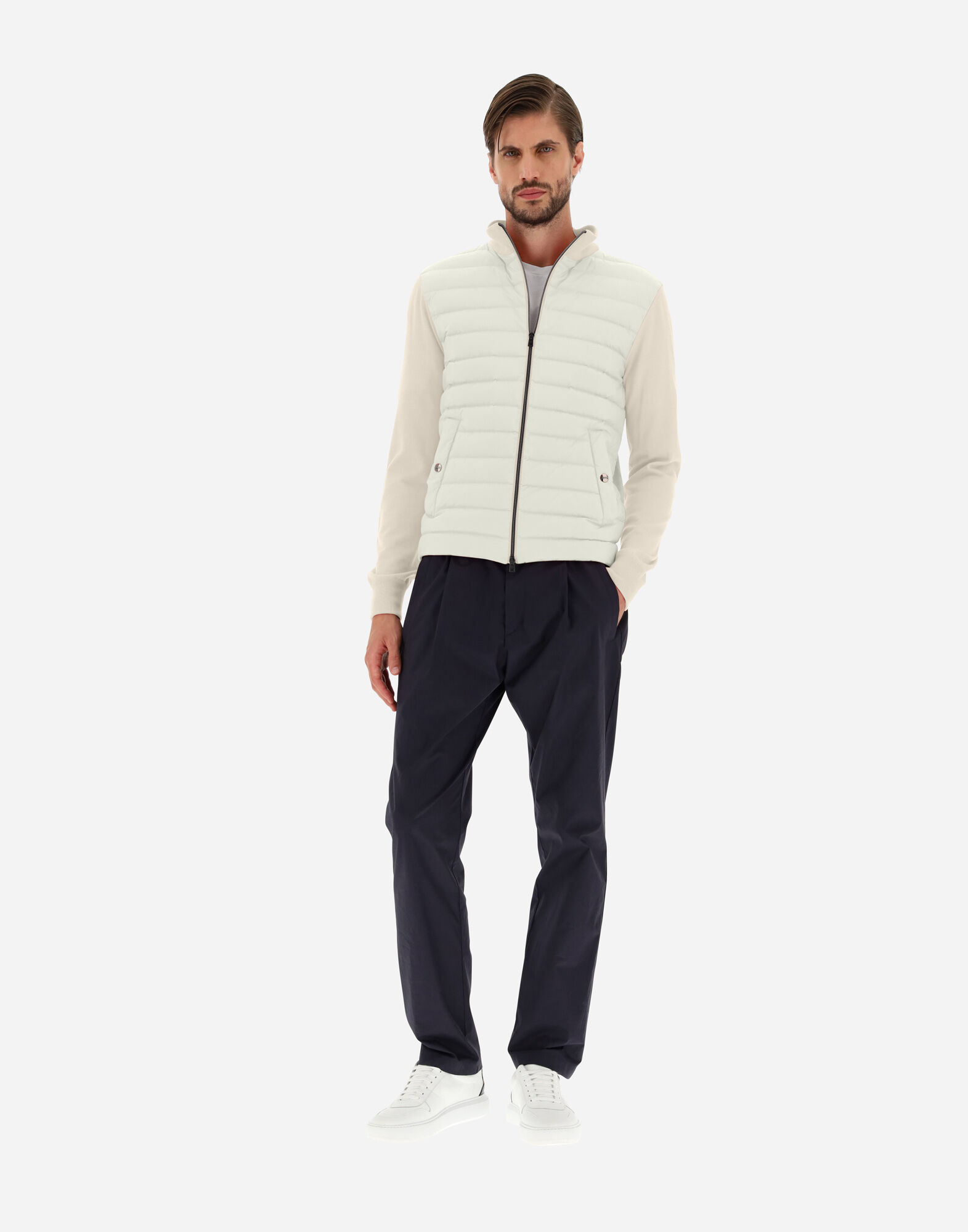 CARDIGAN IN SILK WOOL & NUAGE