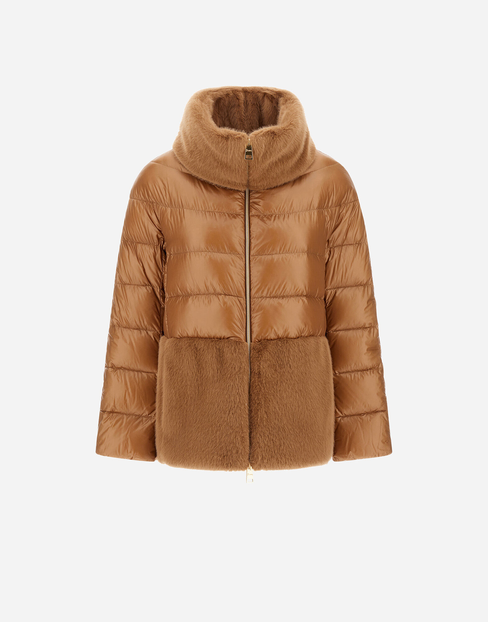 CAPE IN NYLON ULTRALIGHT AND LADY ALTERNATIVE FUR