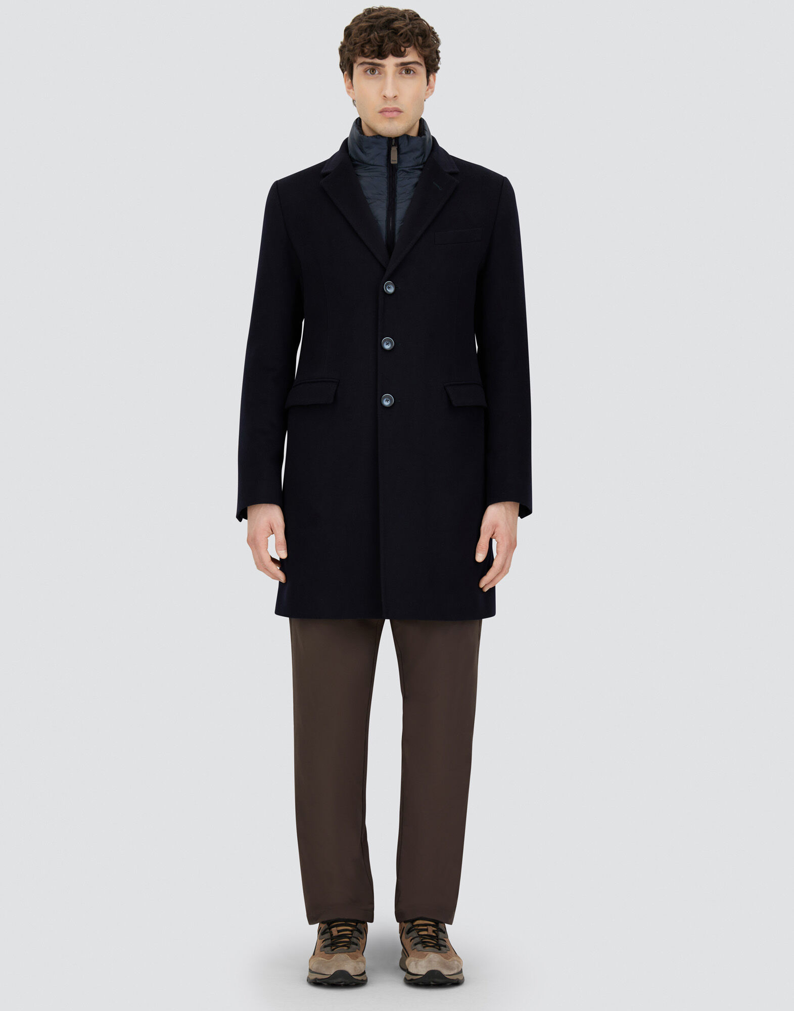 COAT IN PURE CASHMERE AND LINEN VELVET
