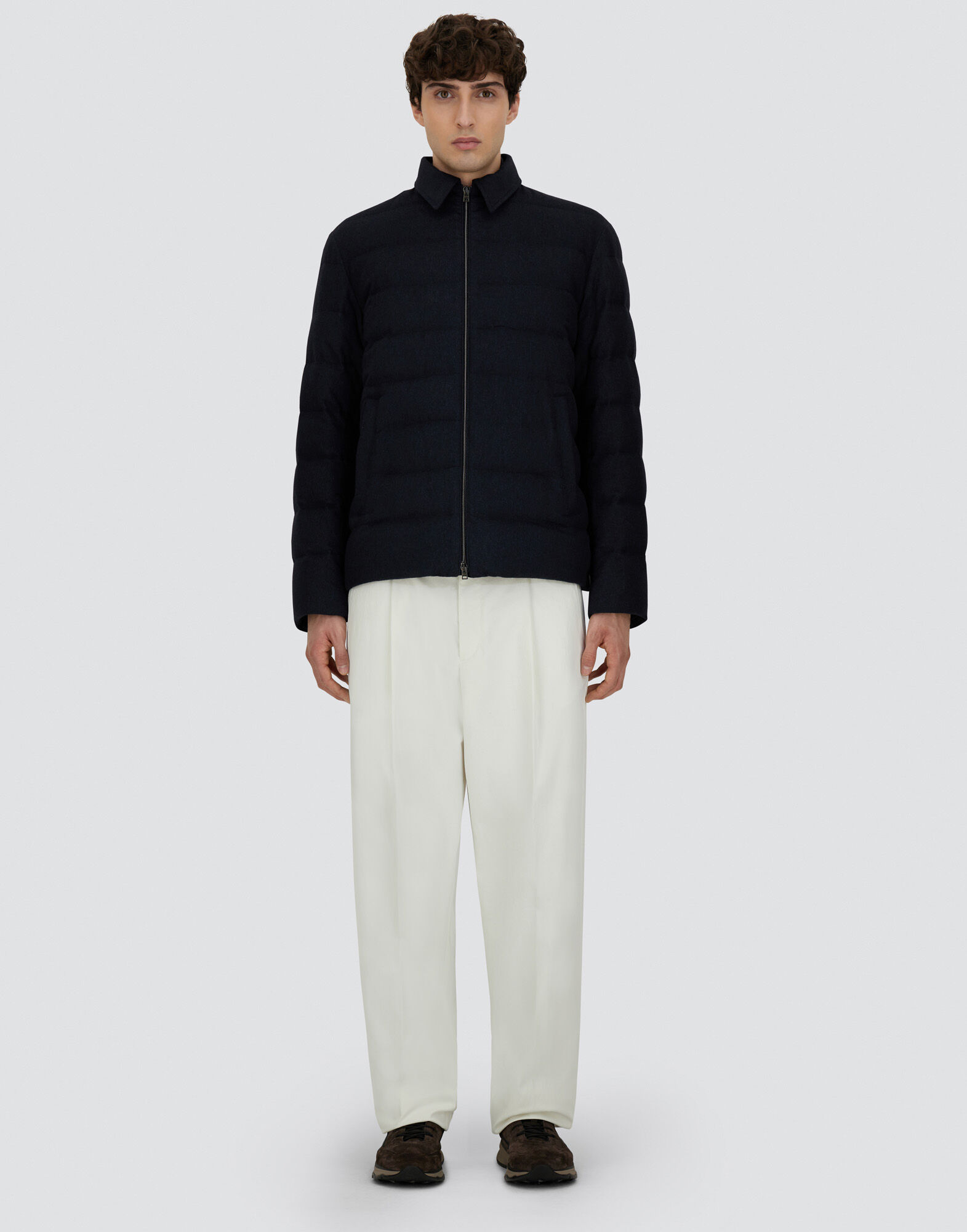 JACKET IN CASHMERE, SILK AND MONOGRAM