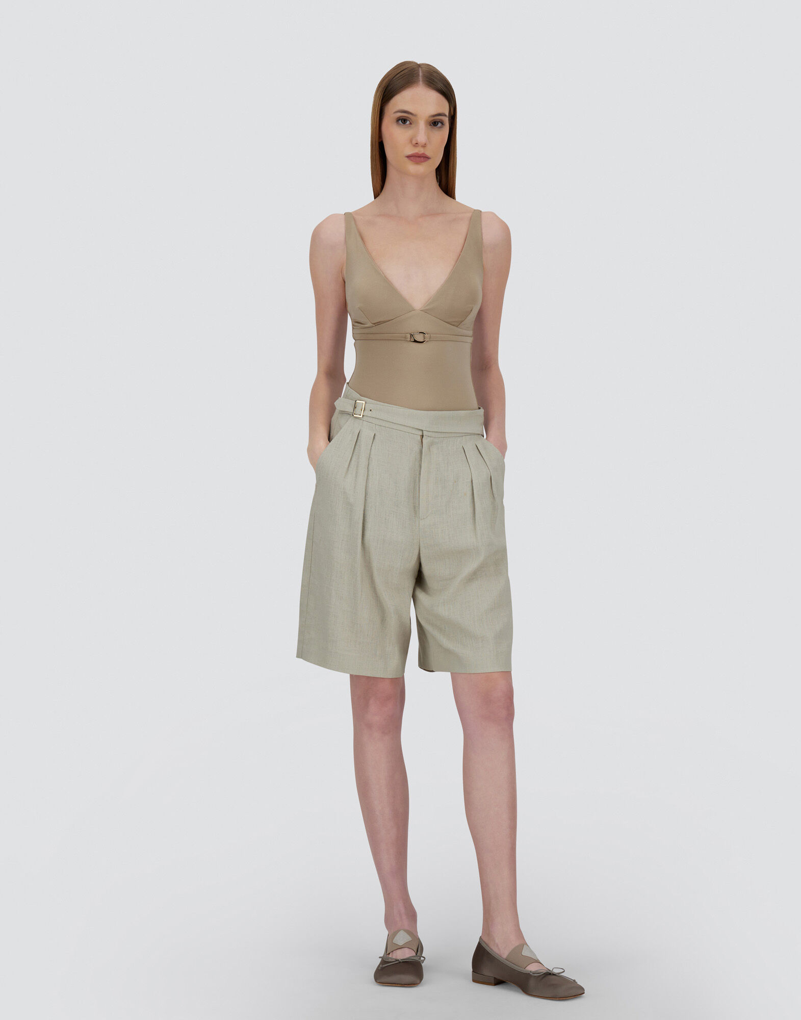 LINEN-BLEND SHORTS