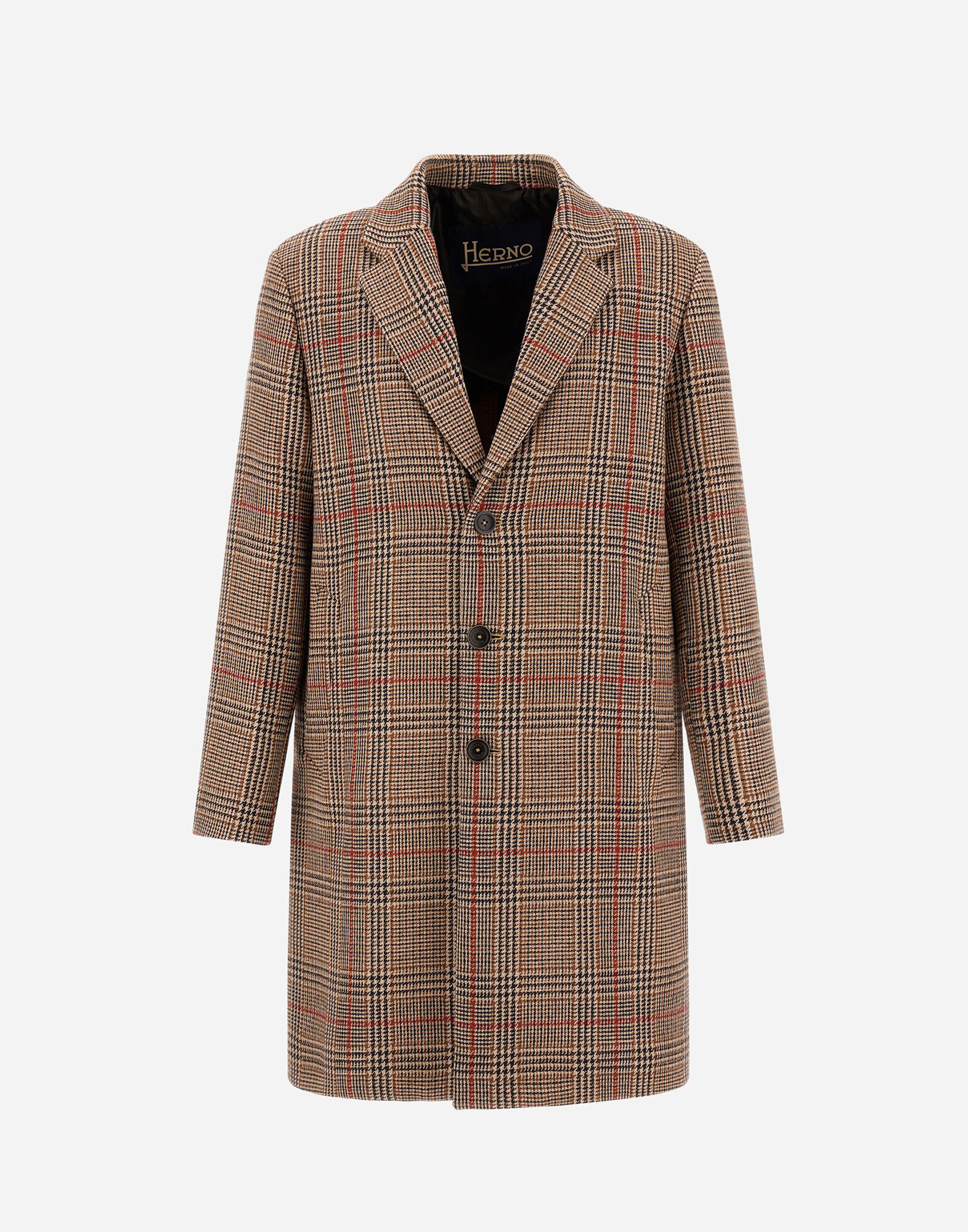 COAT IN GLEN CHECK R-WOOL