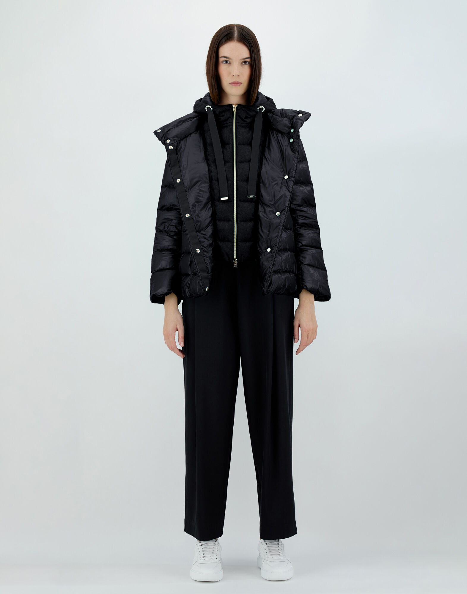 NYLON ULTRALIGHT AND SILK CASHMERE CAPE