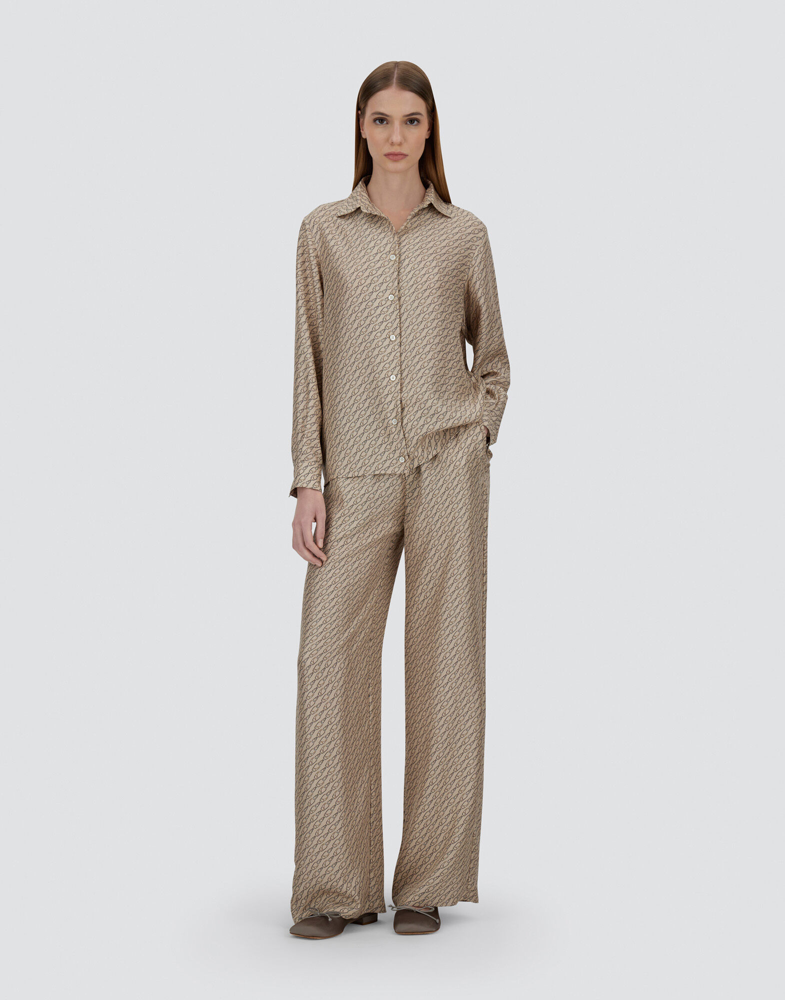 SHIRT IN ICONIC PRINT SILK