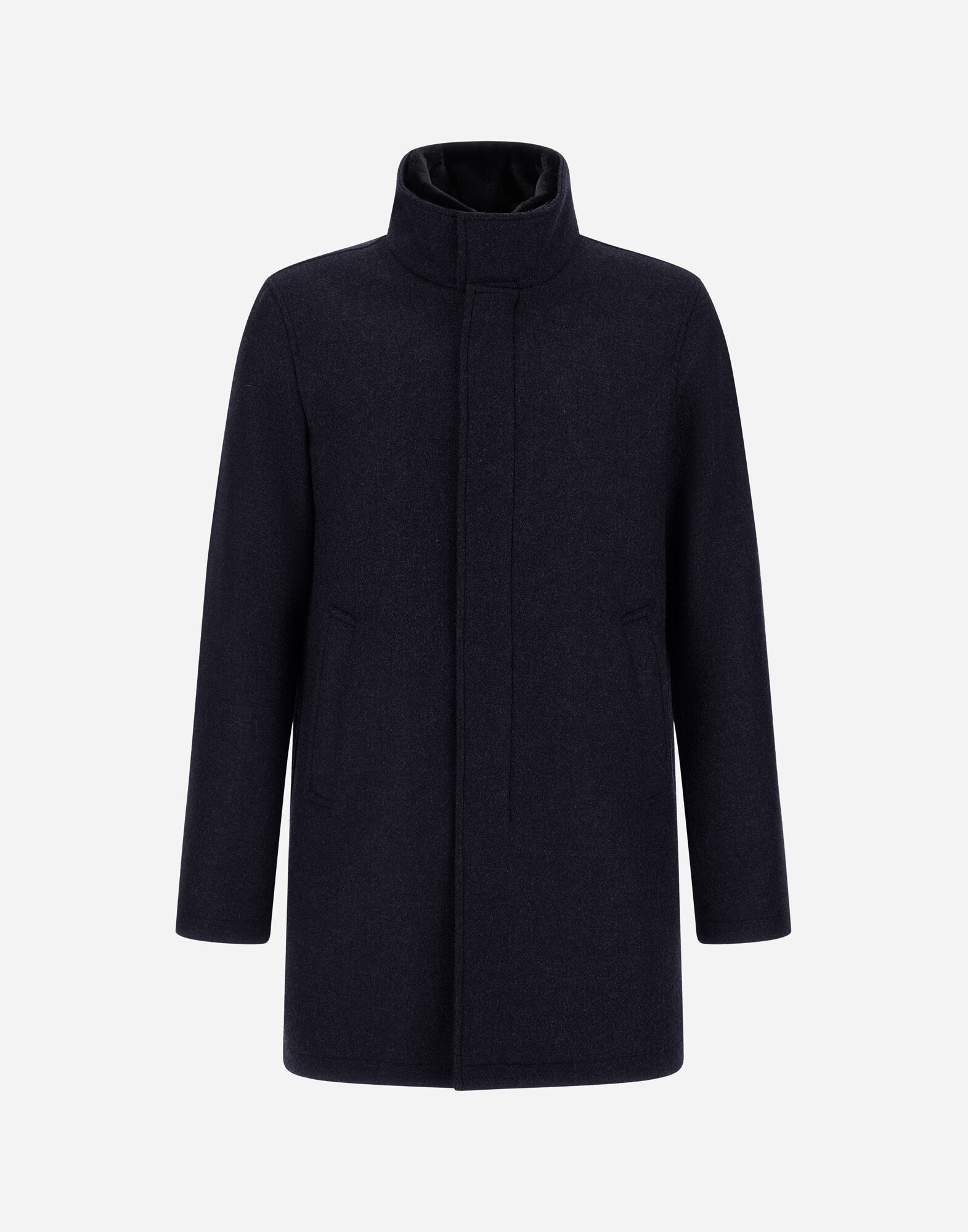 CARCOAT IN EASY WOOL AND LIGHT FAUX FUR
