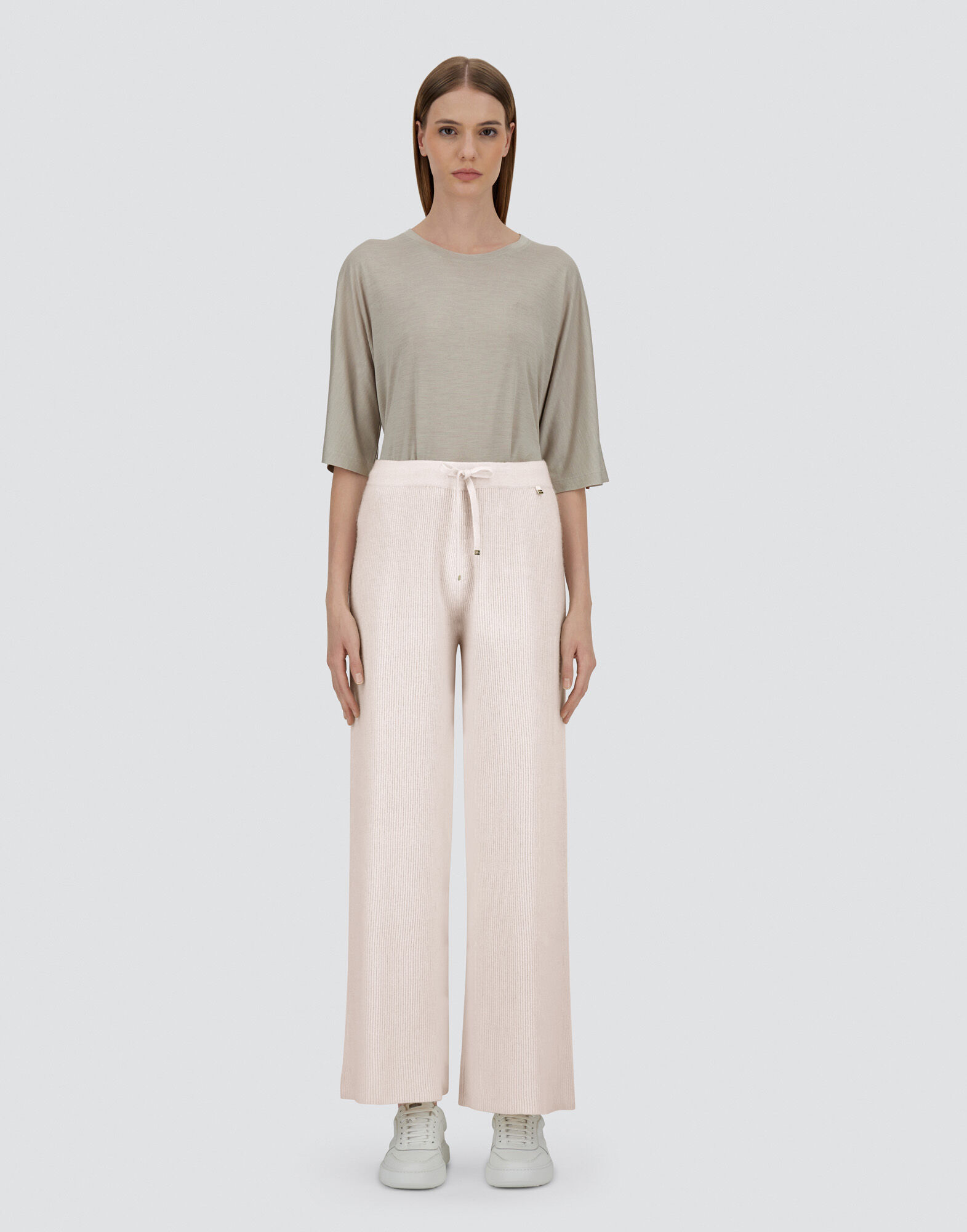 TROUSERS IN RIBBED WOOL CASHMERE