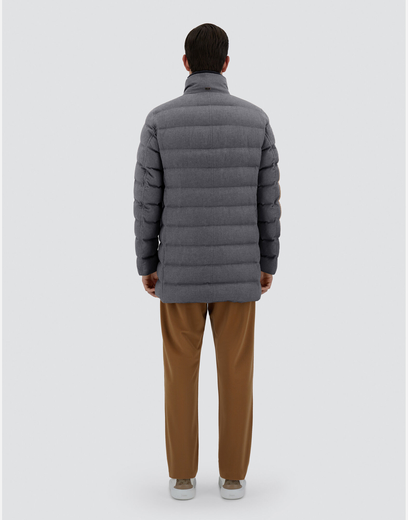 COAT IN CASHMERE, SILK AND LIGHT FAUX FUR