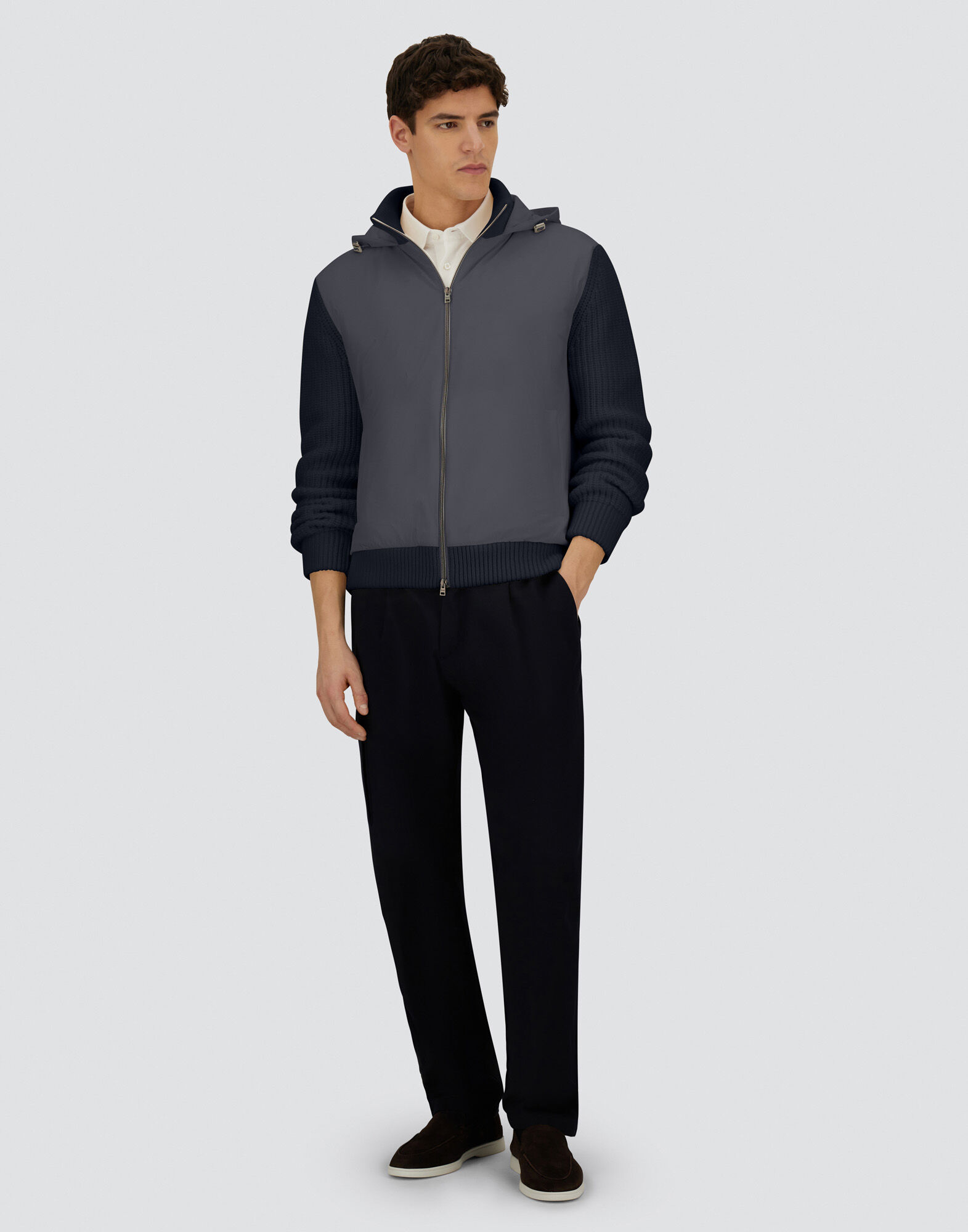 RESORT IN CARDIGAN IN COB CARDED G.5 WOOL AND TRAVEL NYLON PONENTE