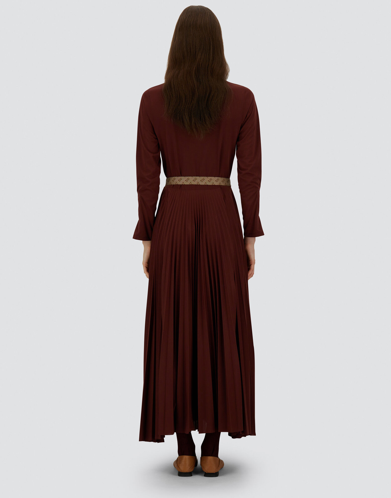 DRESS IN PLEATED JERSEY AND MONOGRAM