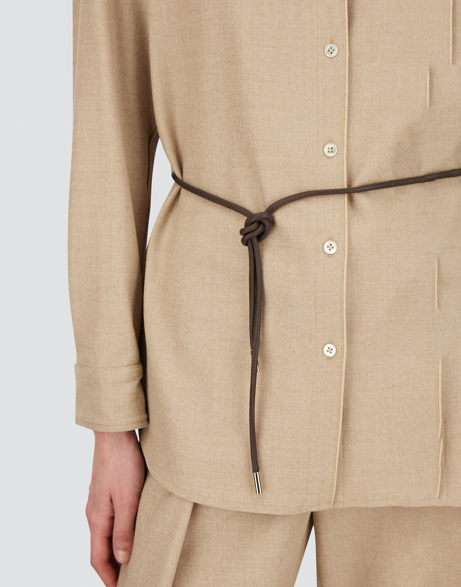 SHIRT IN BI-STRETCH LUREX WOOL