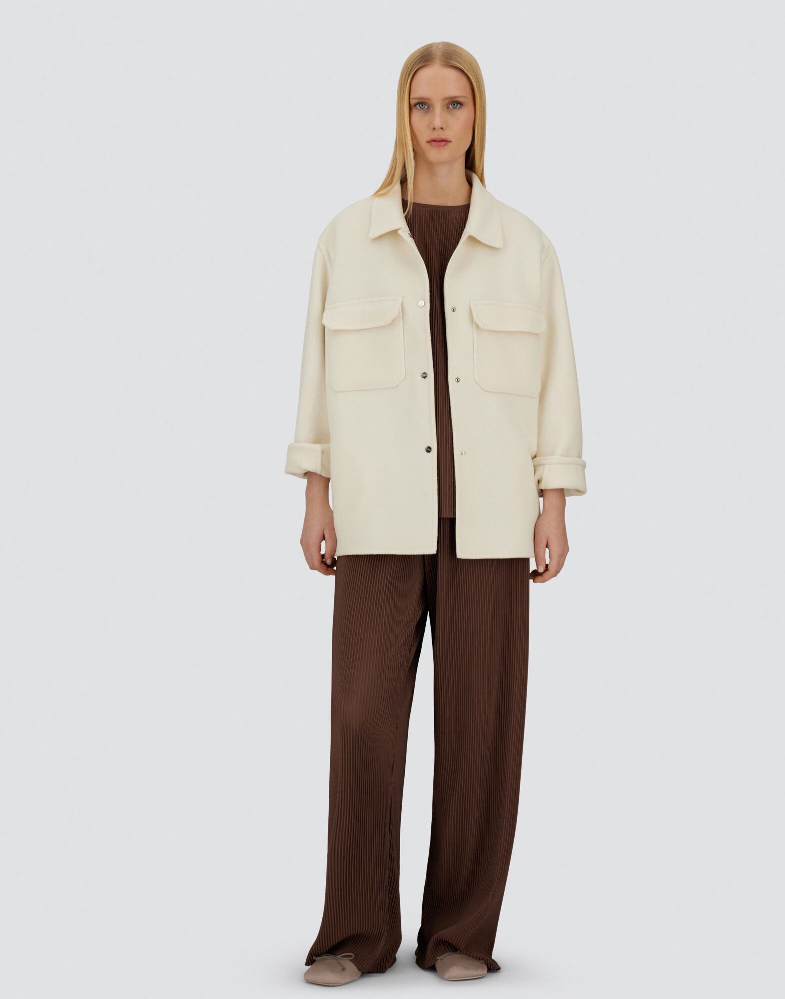 RESORT SHACKET IN DOUBLE FACED PURE WOOL