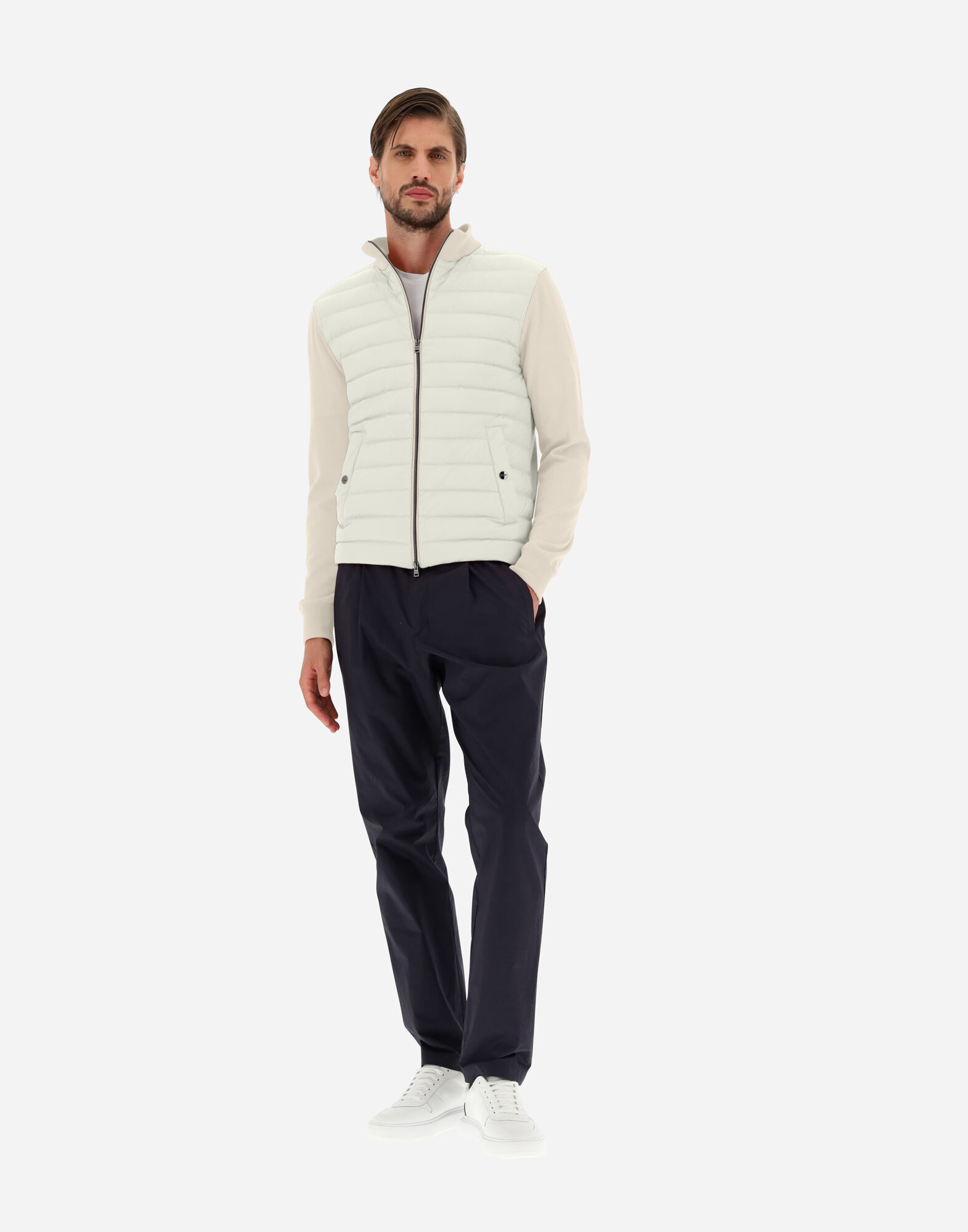 CARDIGAN IN SILK WOOL & NUAGE