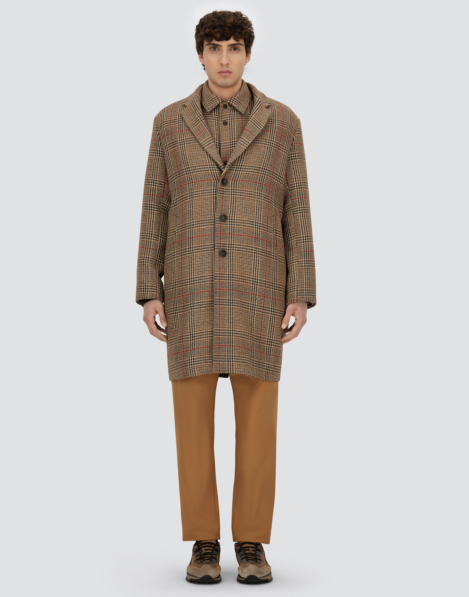 COAT IN GLEN CHECK R-WOOL