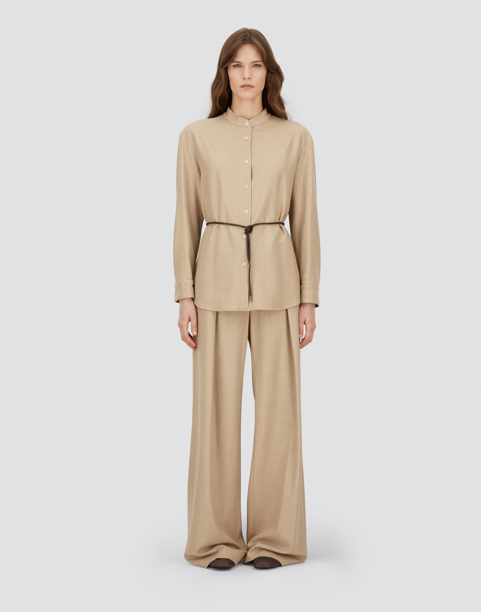 SHIRT IN BI-STRETCH LUREX WOOL