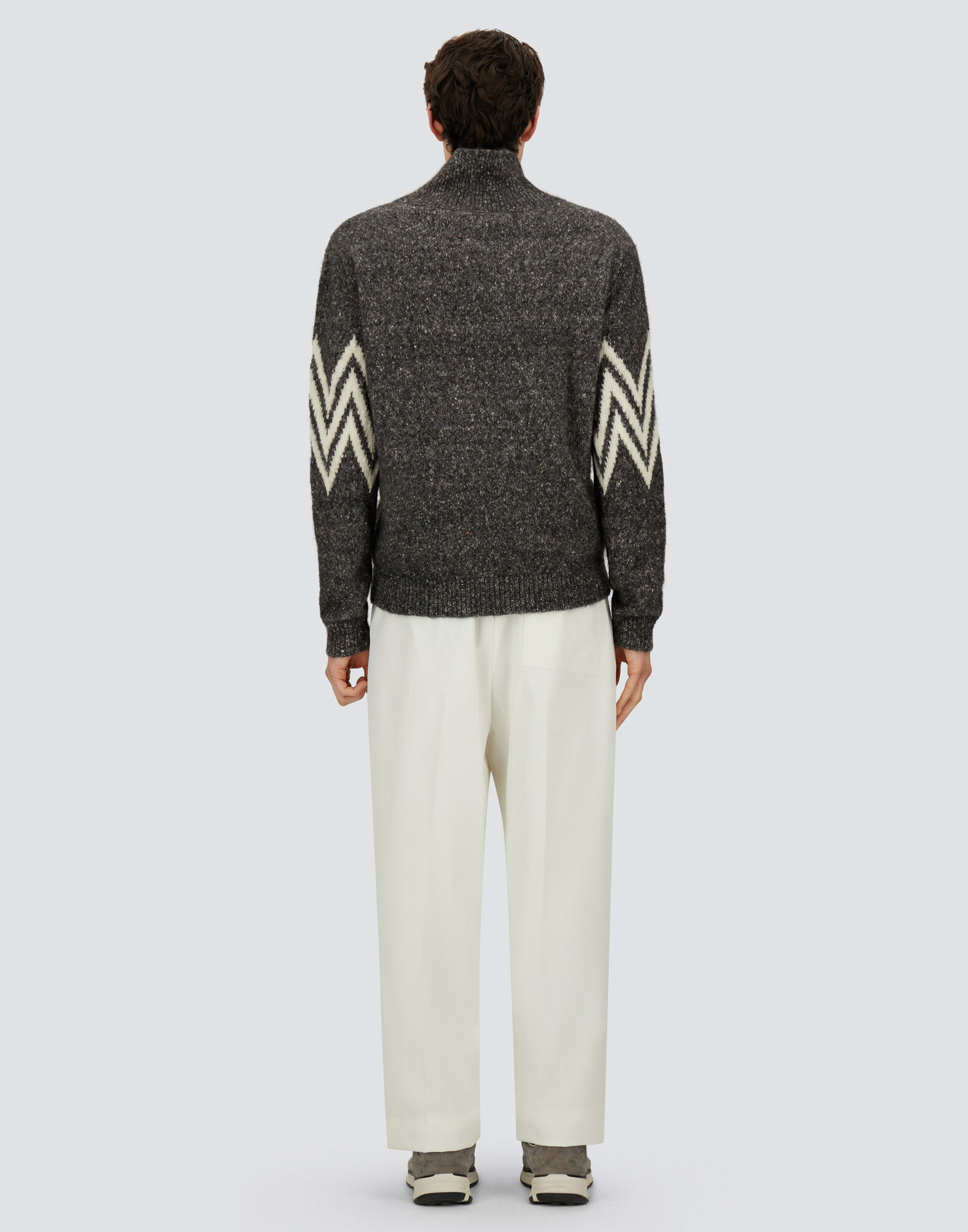 SWEATER IN MELANGE WOOL BLEND