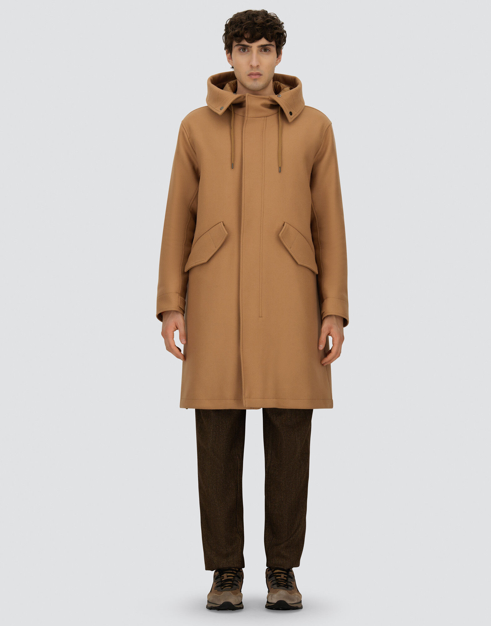 LONG PARKA IN EASY WOOL